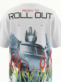 Highlander Men White Optimus Prime Printed Round Neck Oversized Fit T-Shirt - White - Image 1