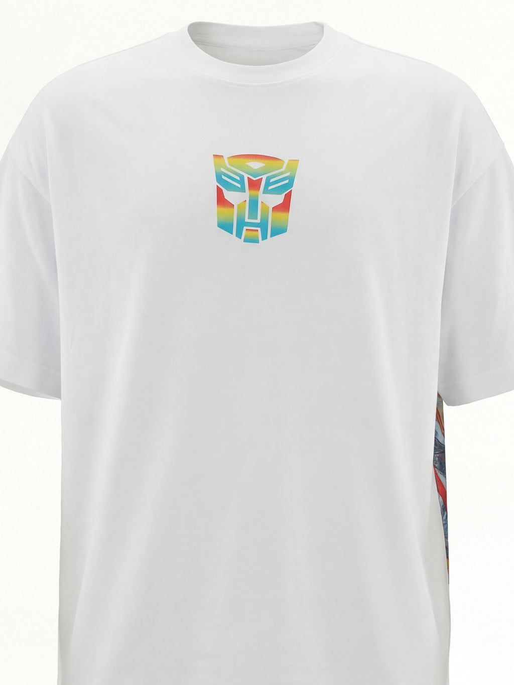 Highlander Men White Optimus Prime Printed Round Neck Oversized Fit T-Shirt - White - Image 2