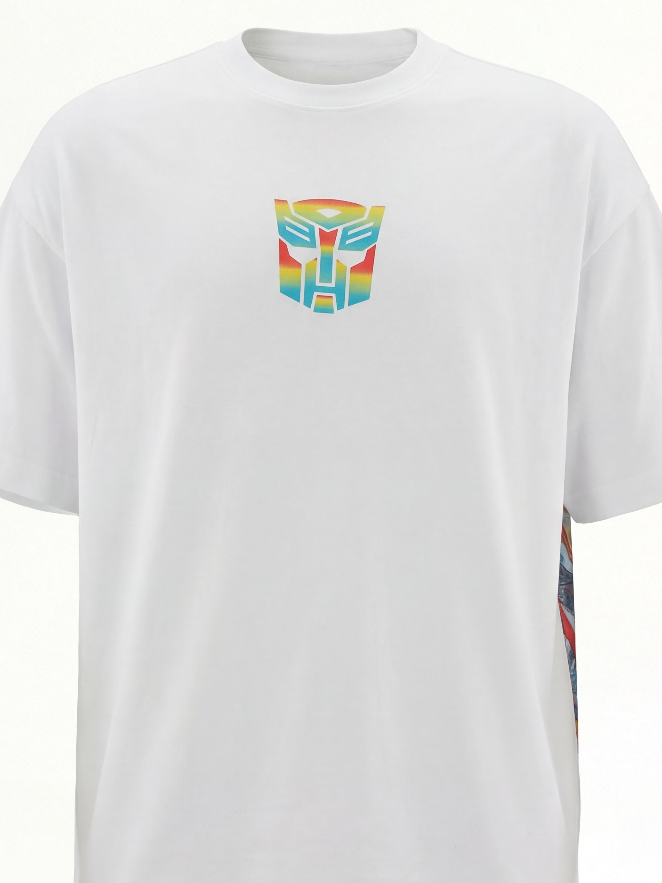 Highlander Men White Optimus Prime Printed Round Neck Oversized Fit T-Shirt - White - Image 2