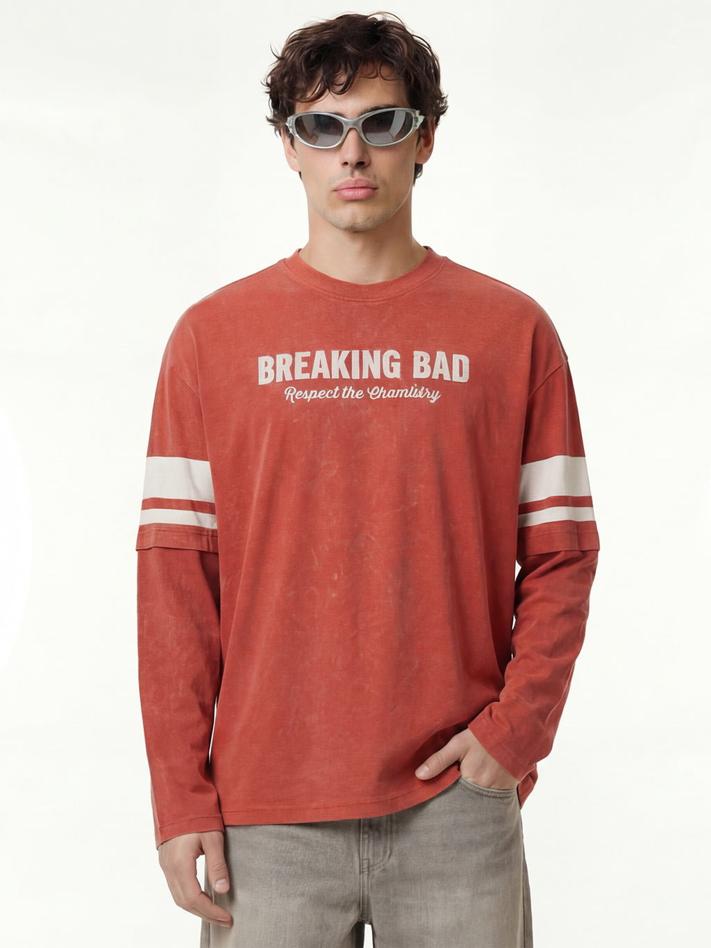 Highlander Men Brown Breaking Bad Printed Round Neck Oversized Fit T-Shirt - Brown - Image 5