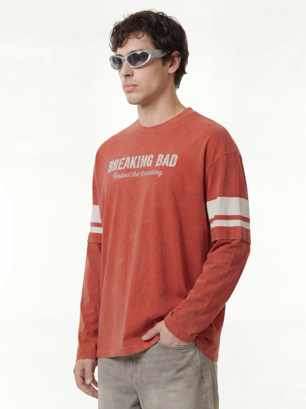 Highlander Men Brown Breaking Bad Printed Round Neck Oversized Fit T-Shirt - Brown - Image 6