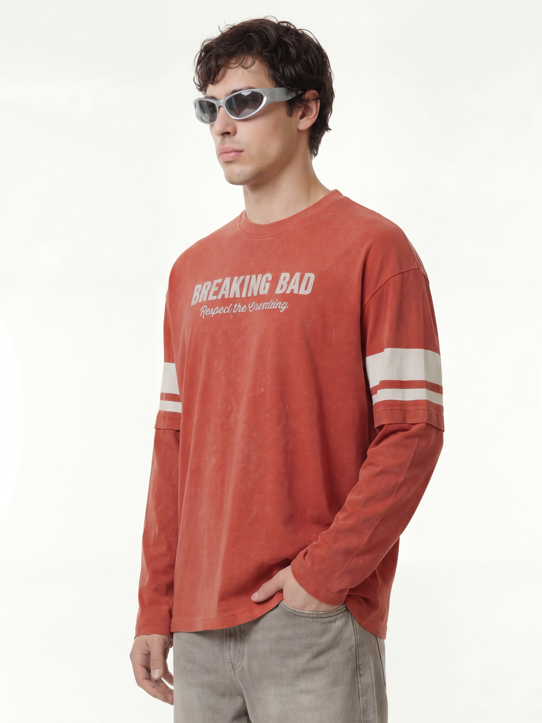 Highlander Men Brown Breaking Bad Printed Round Neck Oversized Fit T-Shirt - Brown - Image 6