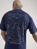 Highlander Men Blue Breaking Bad Embroidered Round Neck Oversized Fit T-Shirt - Blue - Image 1
