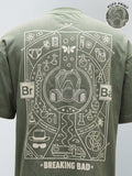 Highlander Men Olive Breaking Bad Embroidered Round Neck Oversized Fit T-Shirt - Olive - Image 1