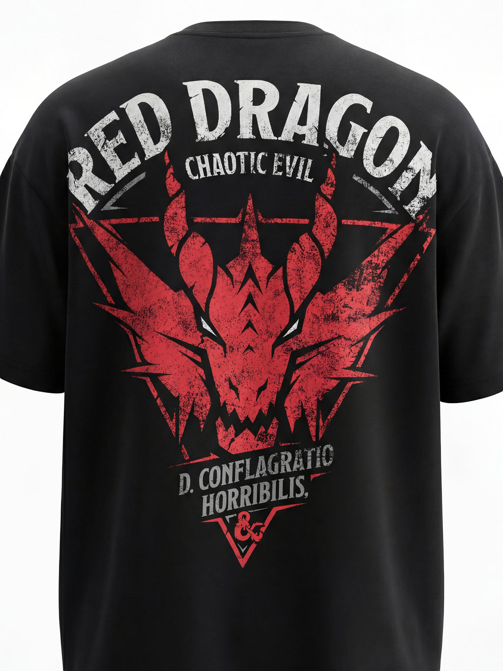 Highlander Men Black Dungeons & Dragons Printed Round Neck Oversized Fit T-Shirt - Black - Image 1