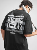 Highlander Men Black Monopoly Printed Round Neck Oversized Fit T-Shirt - Black - Image 1