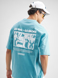 Highlander Men Blue Monopoly Printed Round Neck Oversized Fit T-Shirt - Blue - Image 1