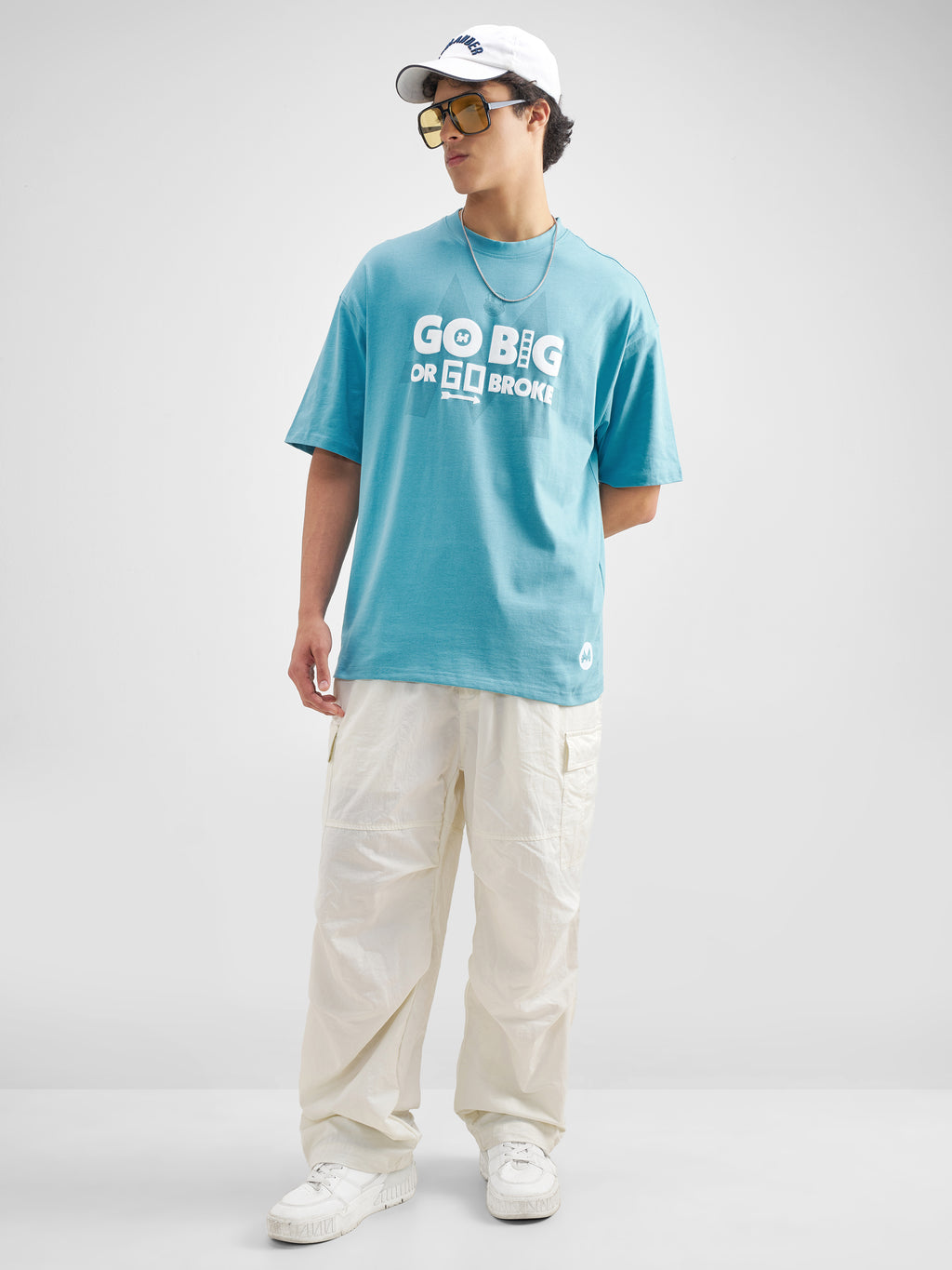 Highlander Men Blue Monopoly Printed Round Neck Oversized Fit T-Shirt - Blue - Image 2