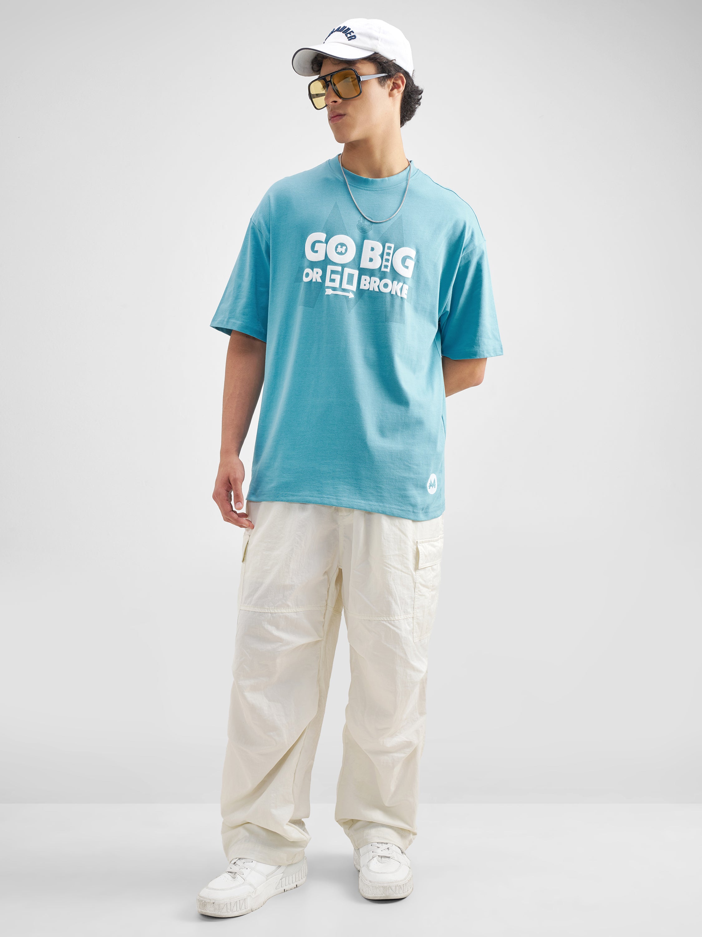 Highlander Men Blue Monopoly Printed Round Neck Oversized Fit T-Shirt - Blue - Image 2