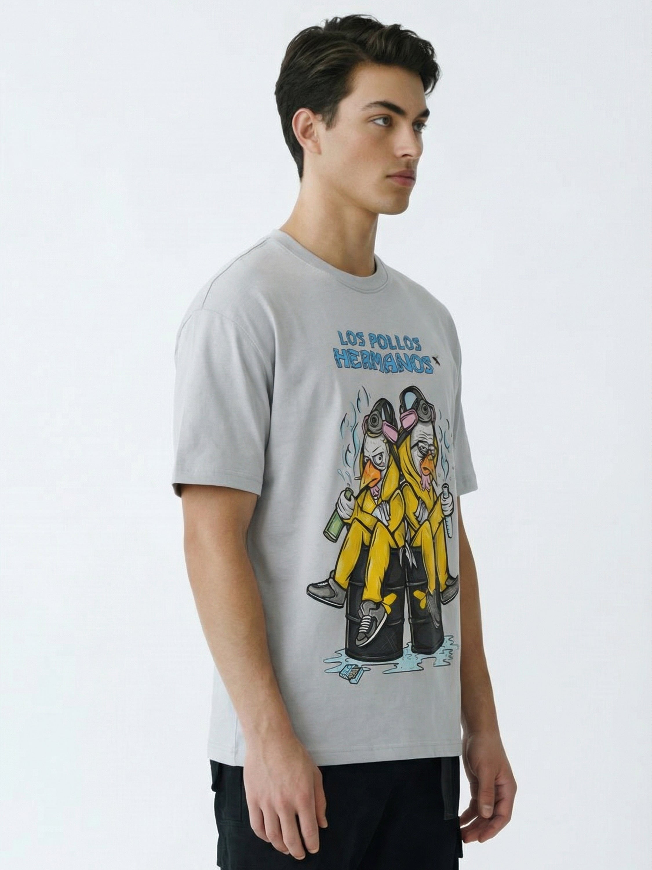 Highlander Men Grey Breaking Bad Printed Round Neck T-Shirt - Grey - Image 5