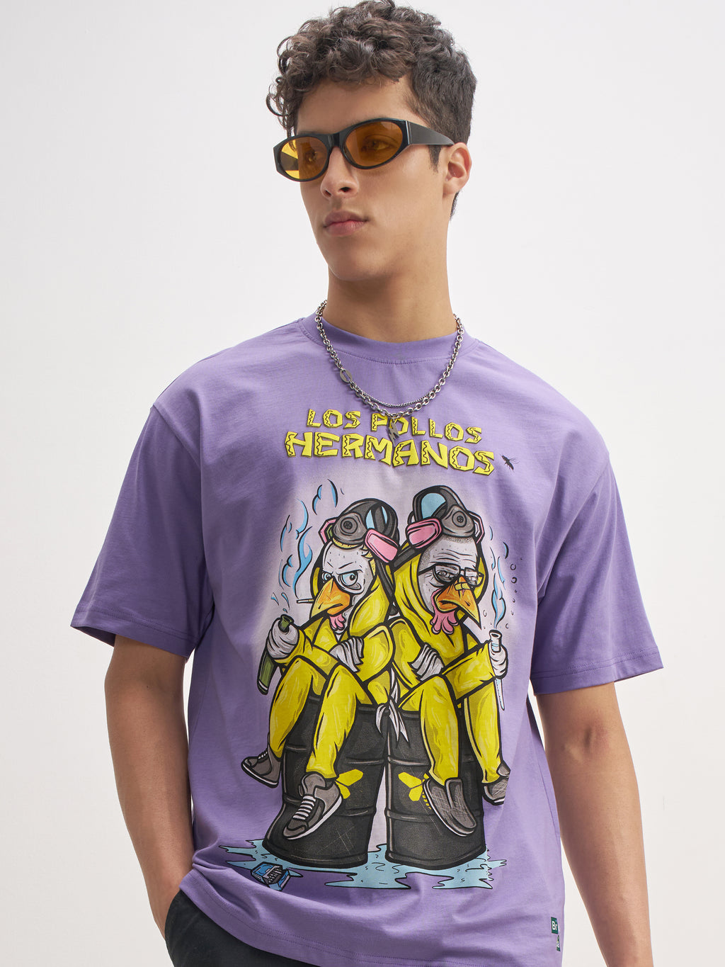 Highlander Men Purple Breaking Bad Printed Round Neck T-Shirt - Purple - Image 1