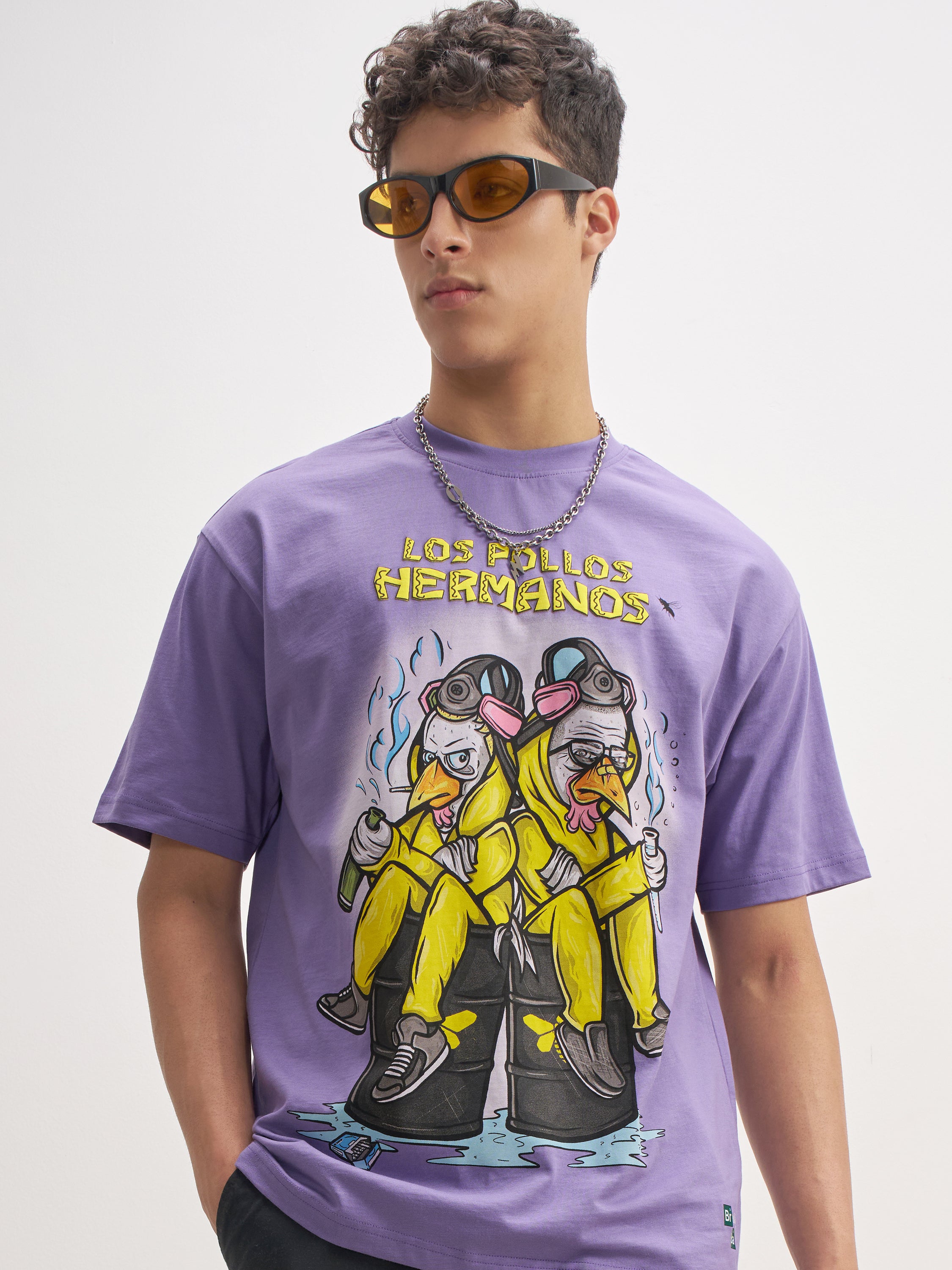 Highlander Men Purple Breaking Bad Printed Round Neck T-Shirt - Purple - Image 1
