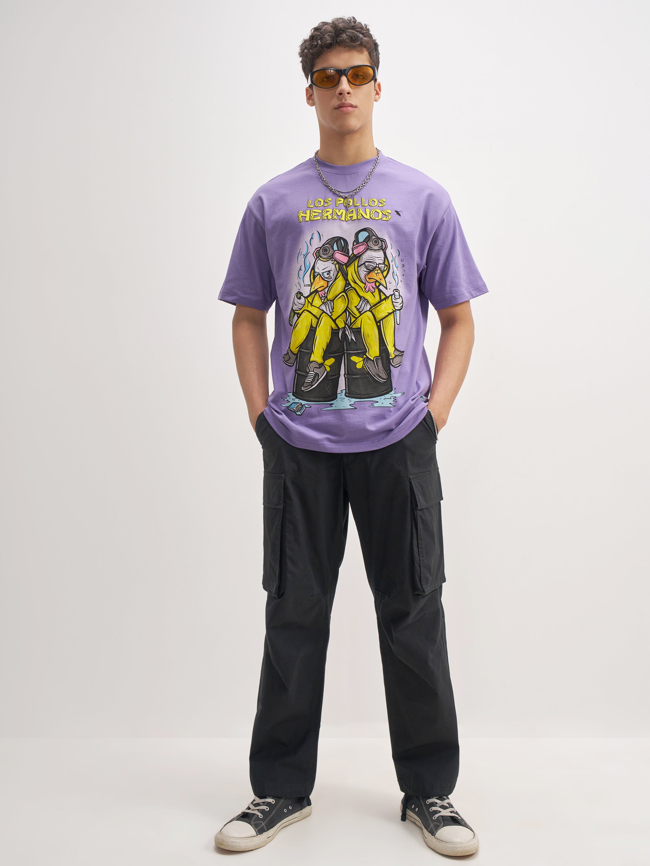 Highlander Men Purple Breaking Bad Printed Round Neck T-Shirt - Purple - Image 2
