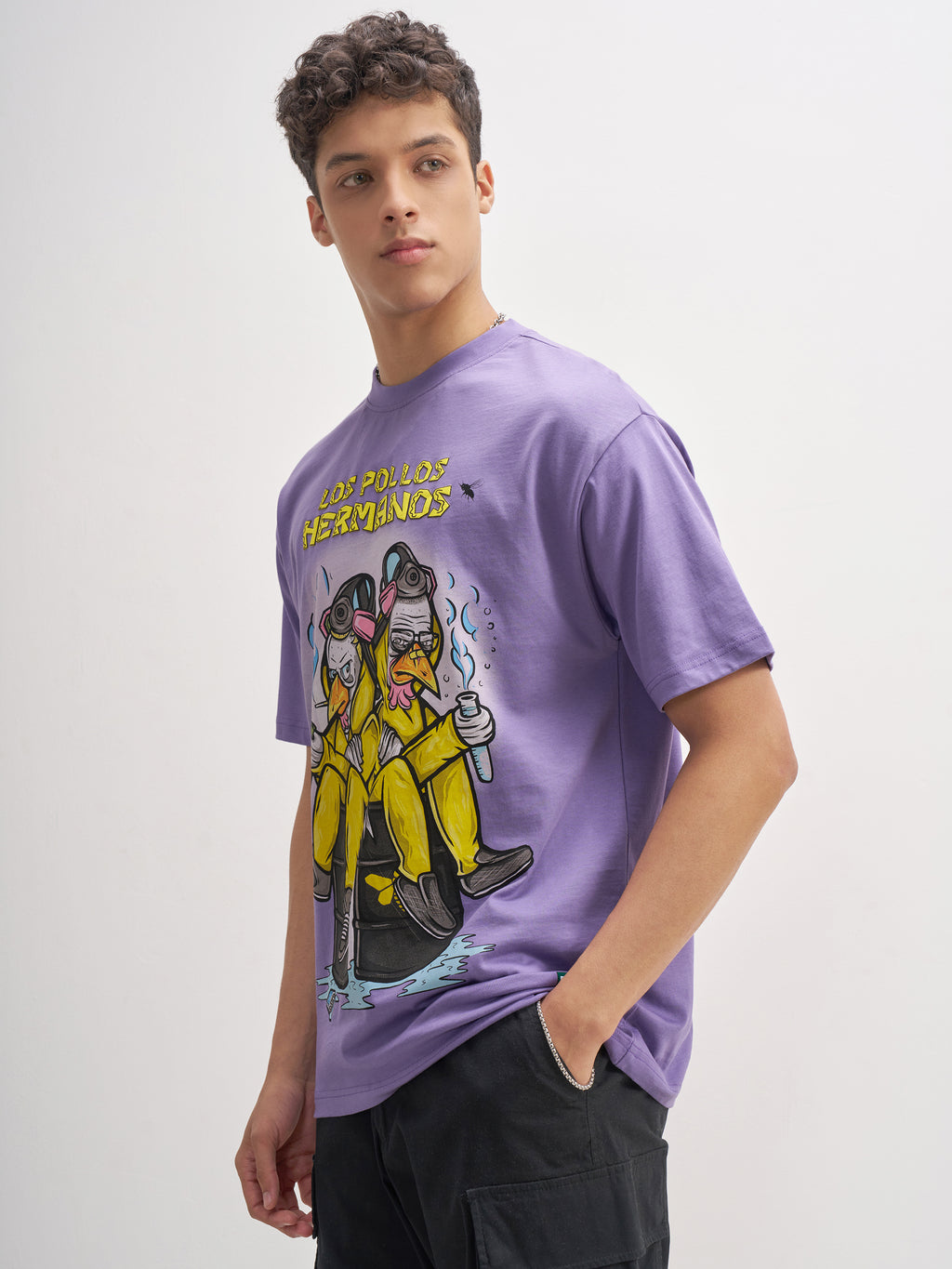Highlander Men Purple Breaking Bad Printed Round Neck T-Shirt - Purple - Image 4
