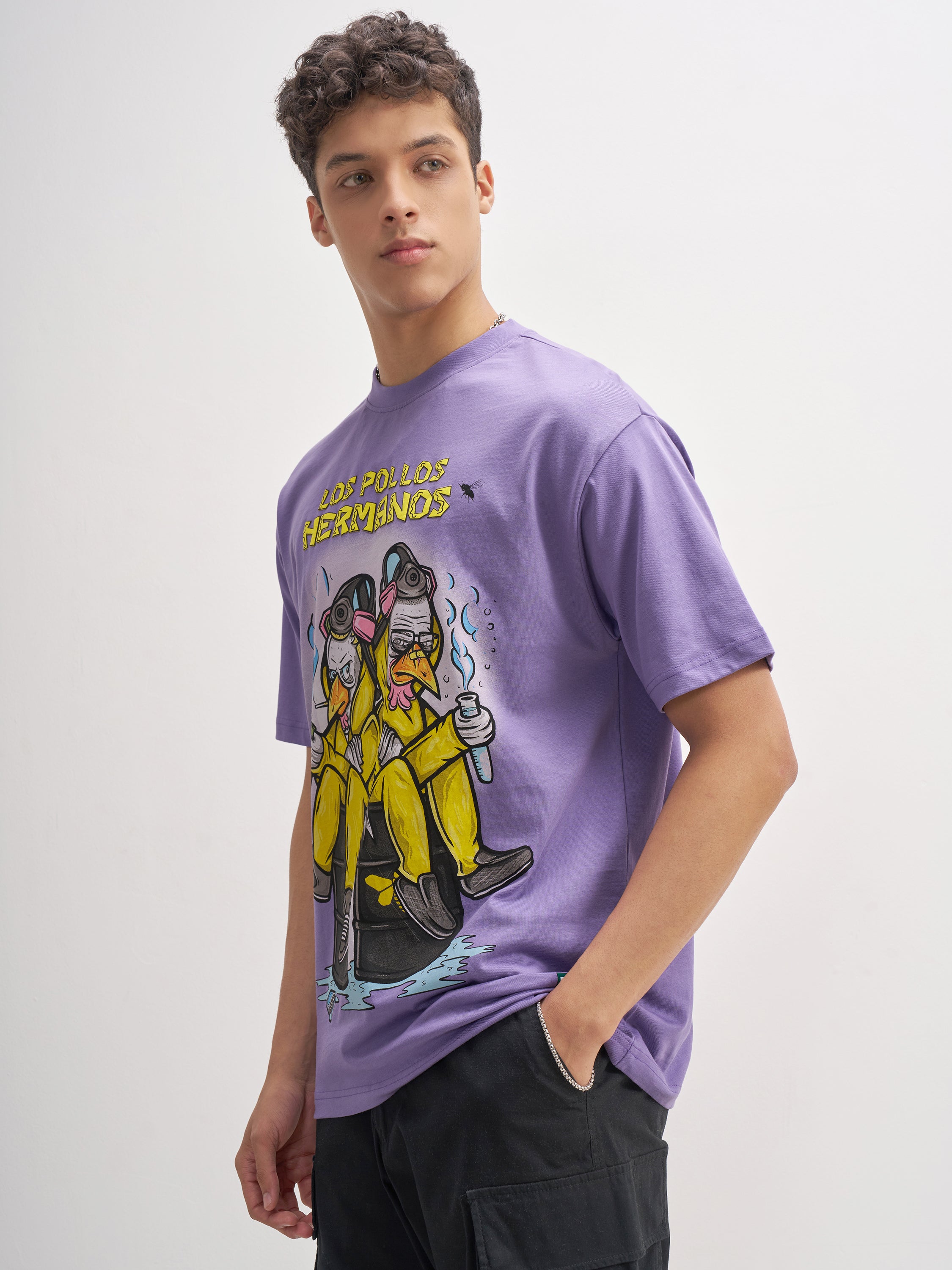Highlander Men Purple Breaking Bad Printed Round Neck T-Shirt - Purple - Image 4