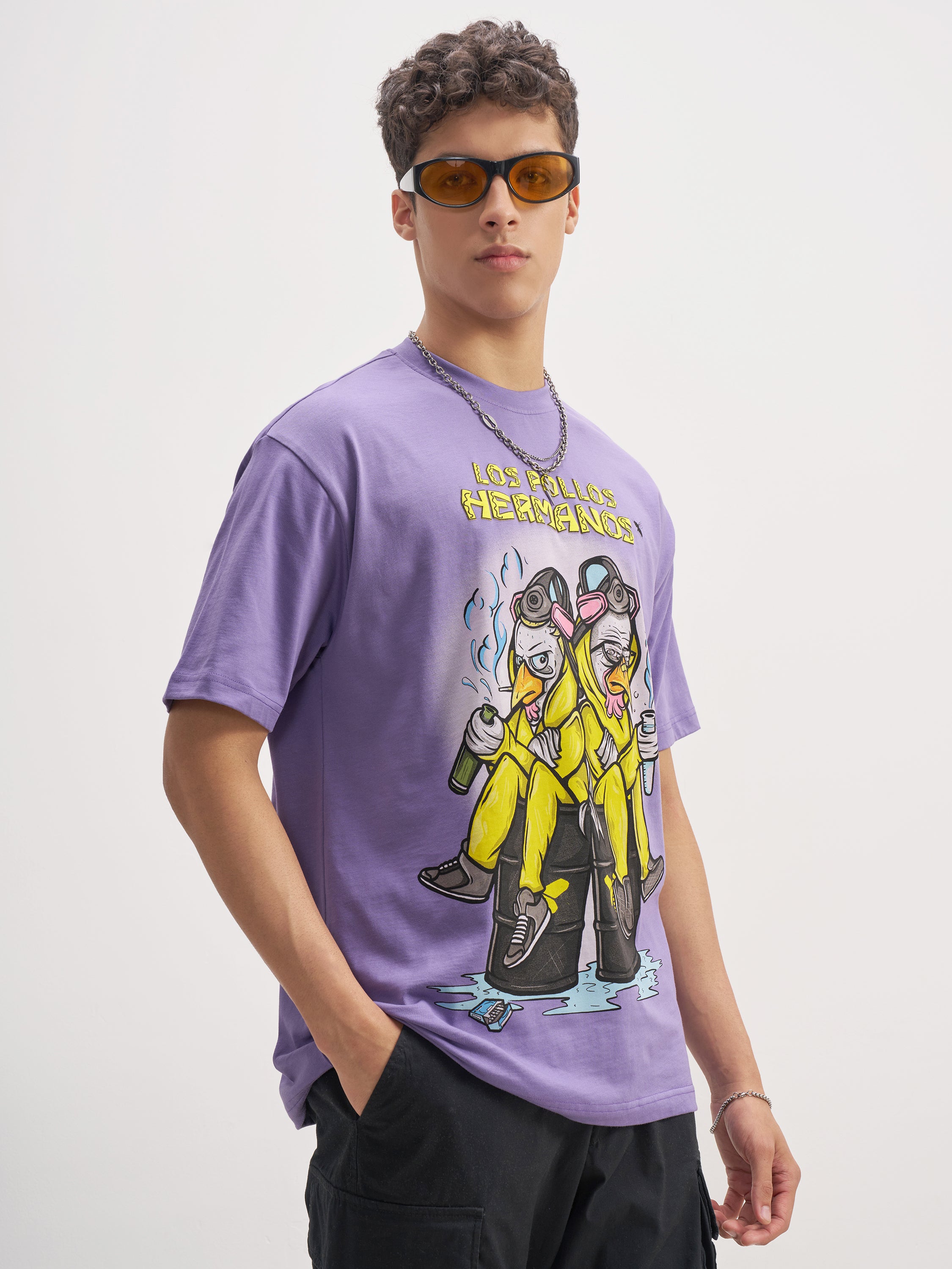 Highlander Men Purple Breaking Bad Printed Round Neck T-Shirt - Purple - Image 6