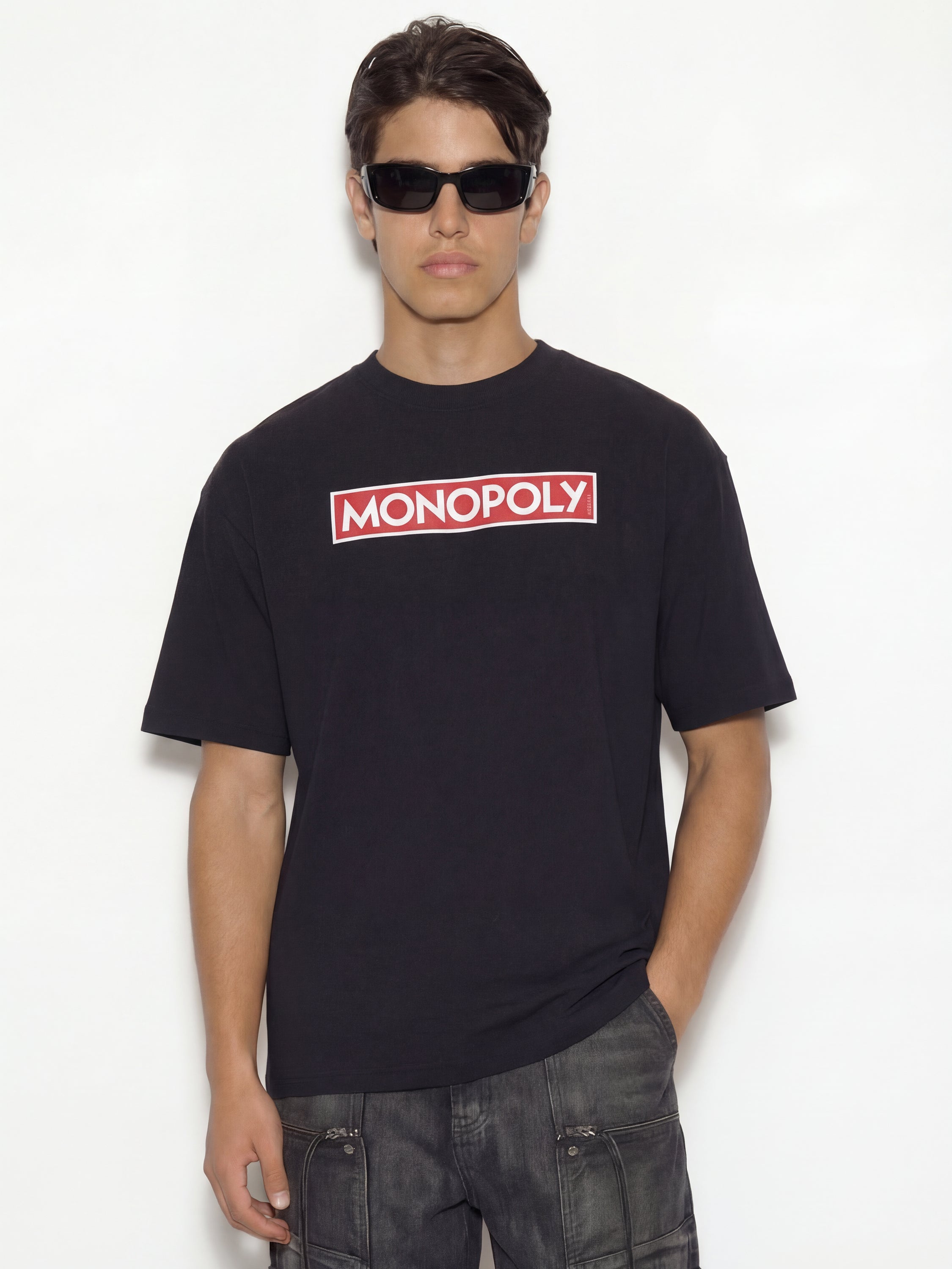 Highlander Men Black Monopoly Printed Round Neck T-Shirt - Black - Image 3