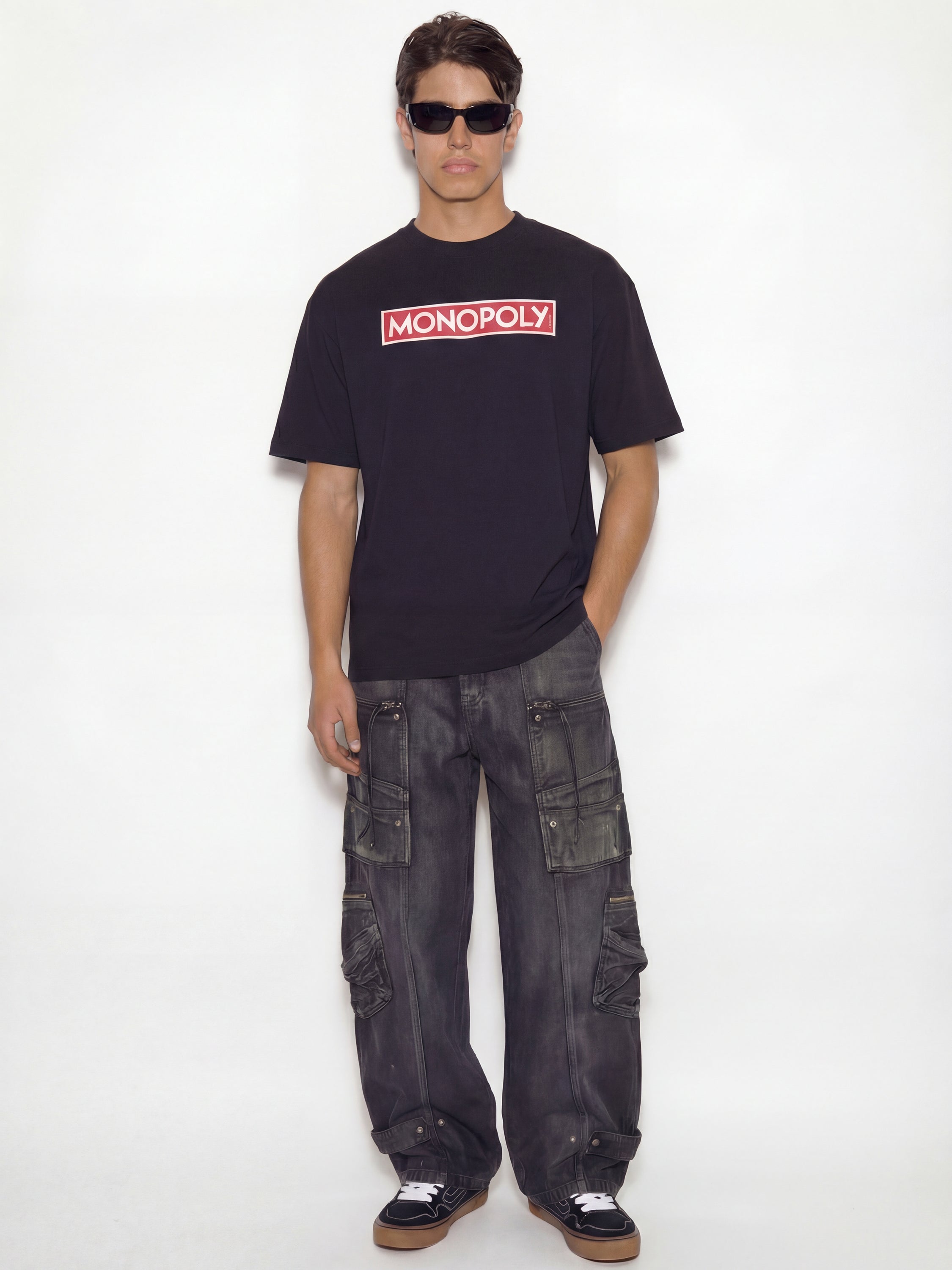 Highlander Men Black Monopoly Printed Round Neck T-Shirt - Black - Image 4