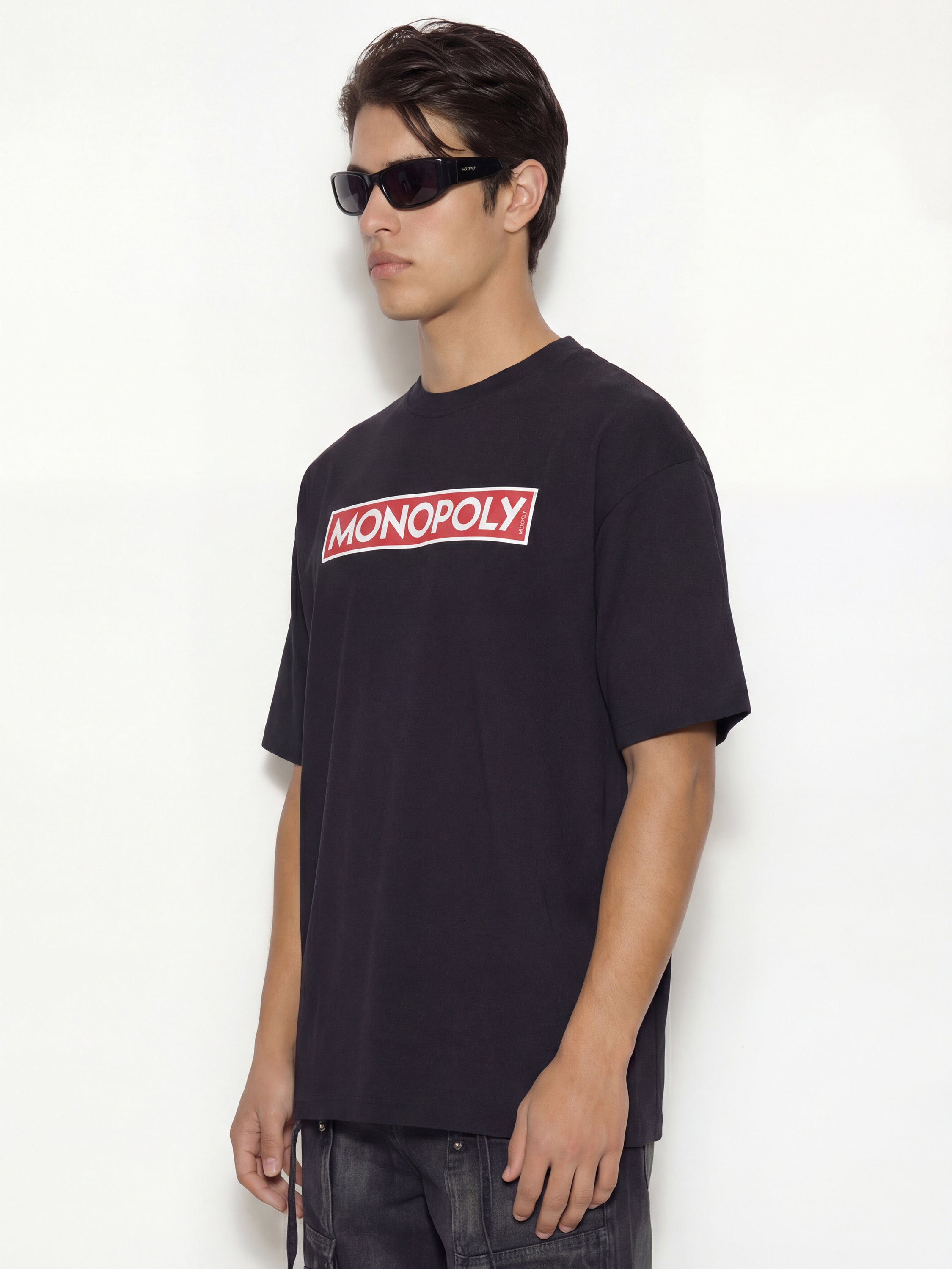 Highlander Men Black Monopoly Printed Round Neck T-Shirt - Black - Image 6