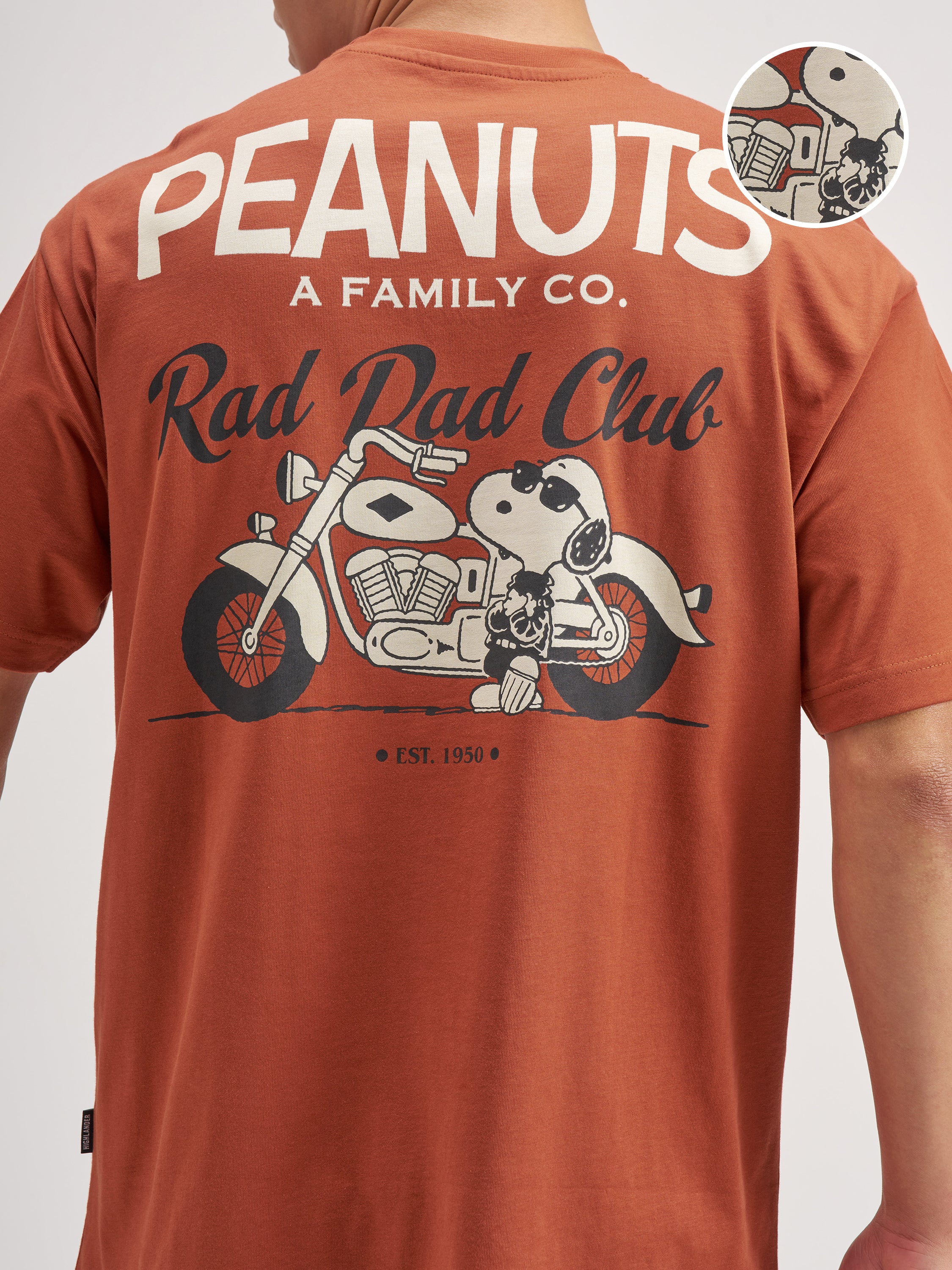 Highlander Men Brown Peanuts Printed Round Neck T-Shirt - Brown - Image 5