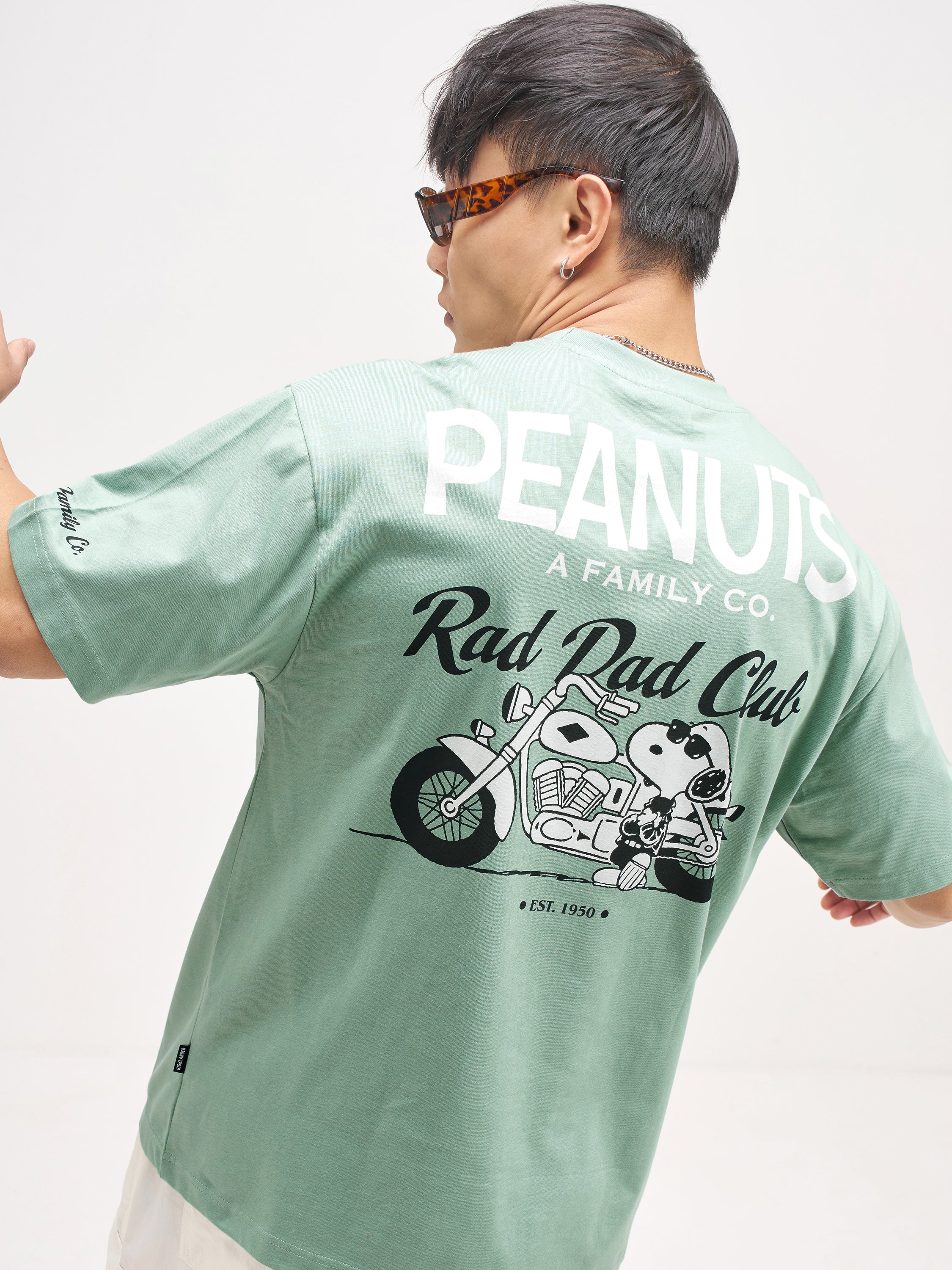 Highlander Men Olive Peanuts Printed Round Neck T-Shirt - Olive - Image 1