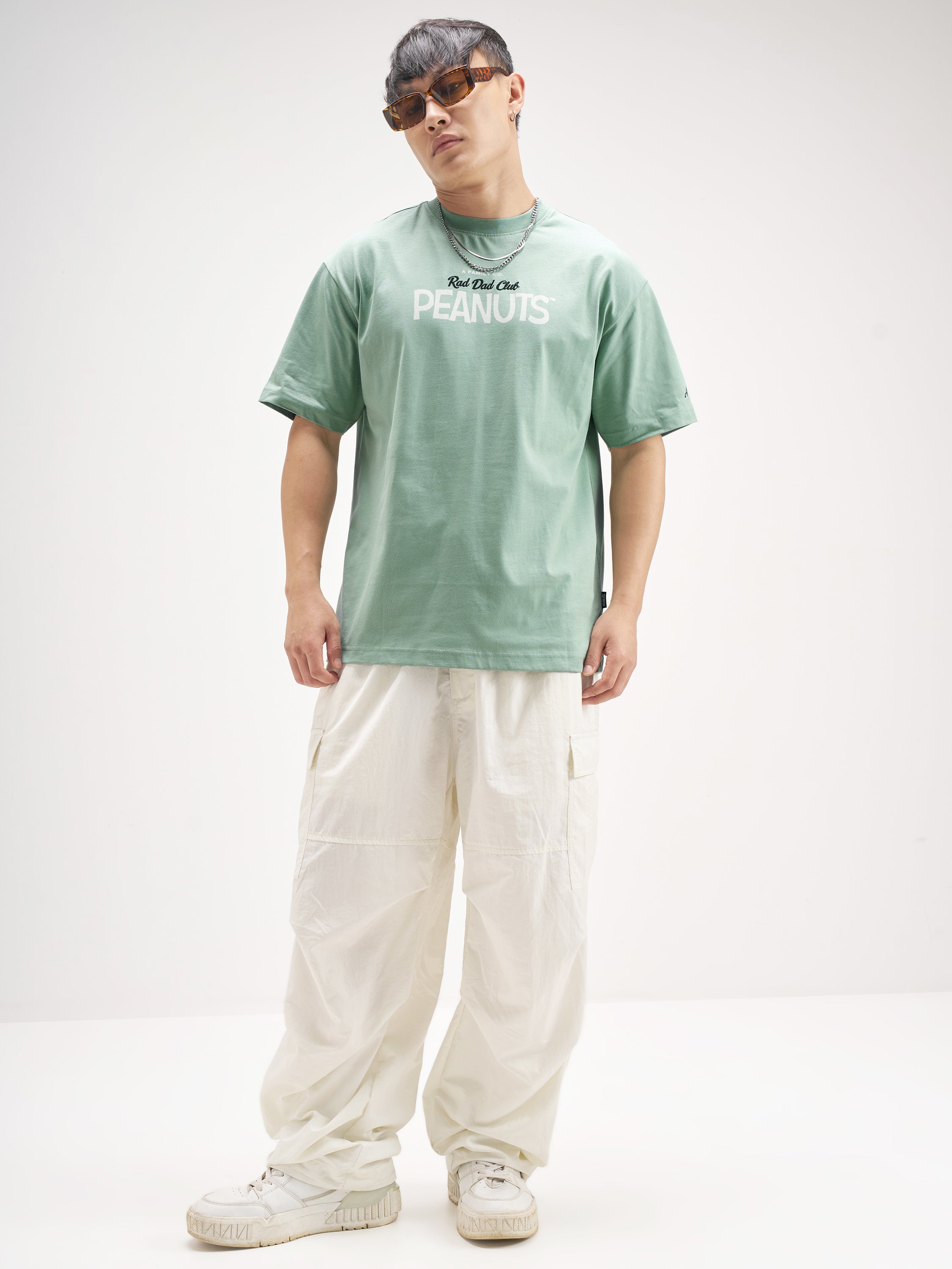 Highlander Men Olive Peanuts Printed Round Neck T-Shirt - Olive - Image 2