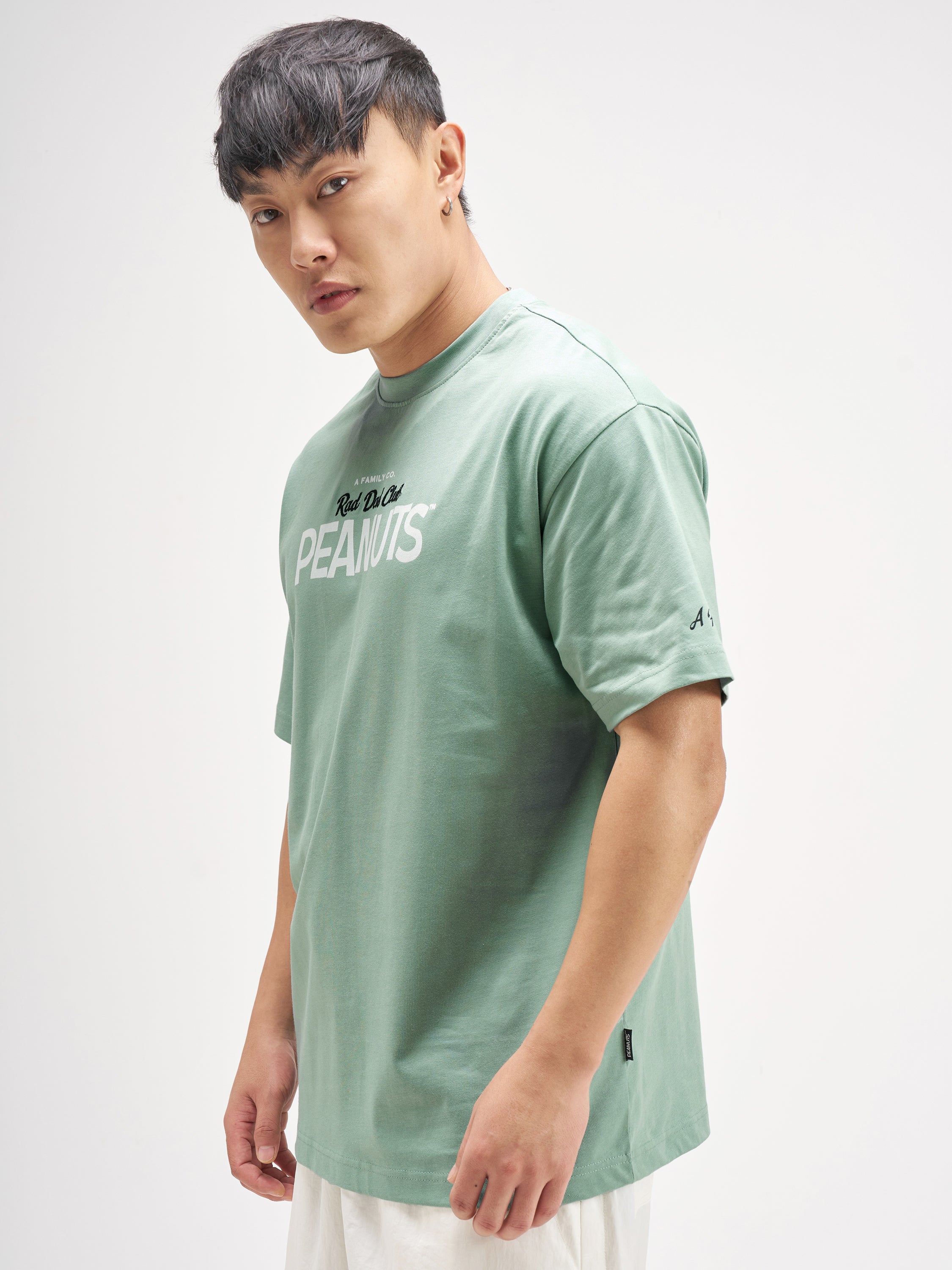 Highlander Men Olive Peanuts Printed Round Neck T-Shirt - Olive - Image 4