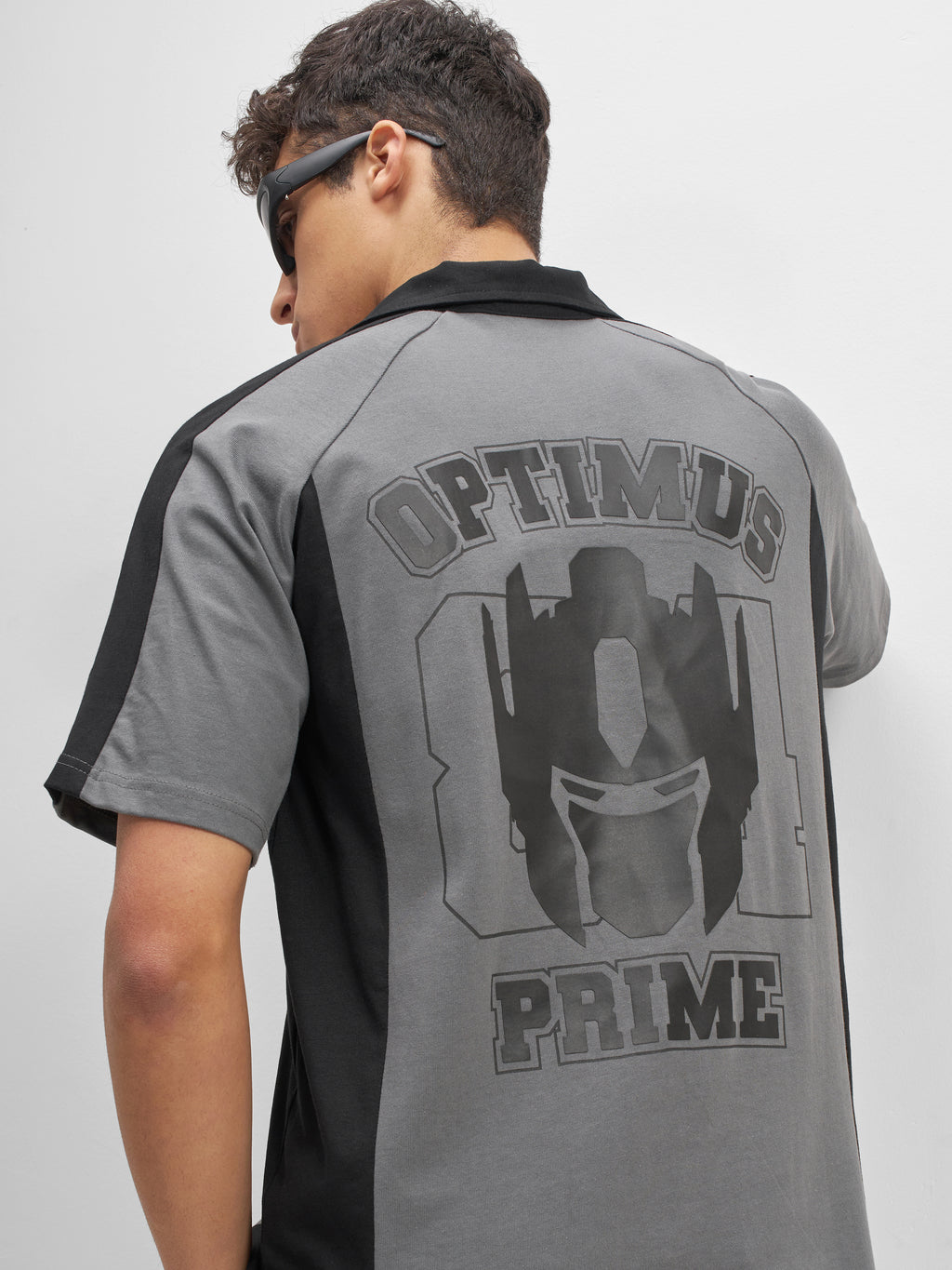 Highlander Men Grey Transformers Printed Polo Collar T-Shirt - Grey - Image 1
