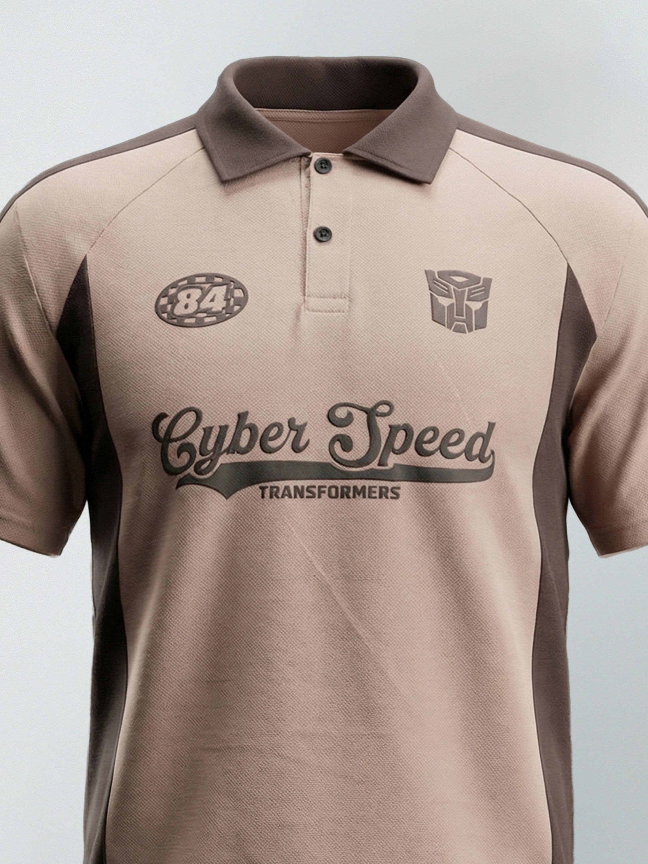 Highlander Men Peach Transformers Printed Polo Collar T-Shirt - Peach - Image 2