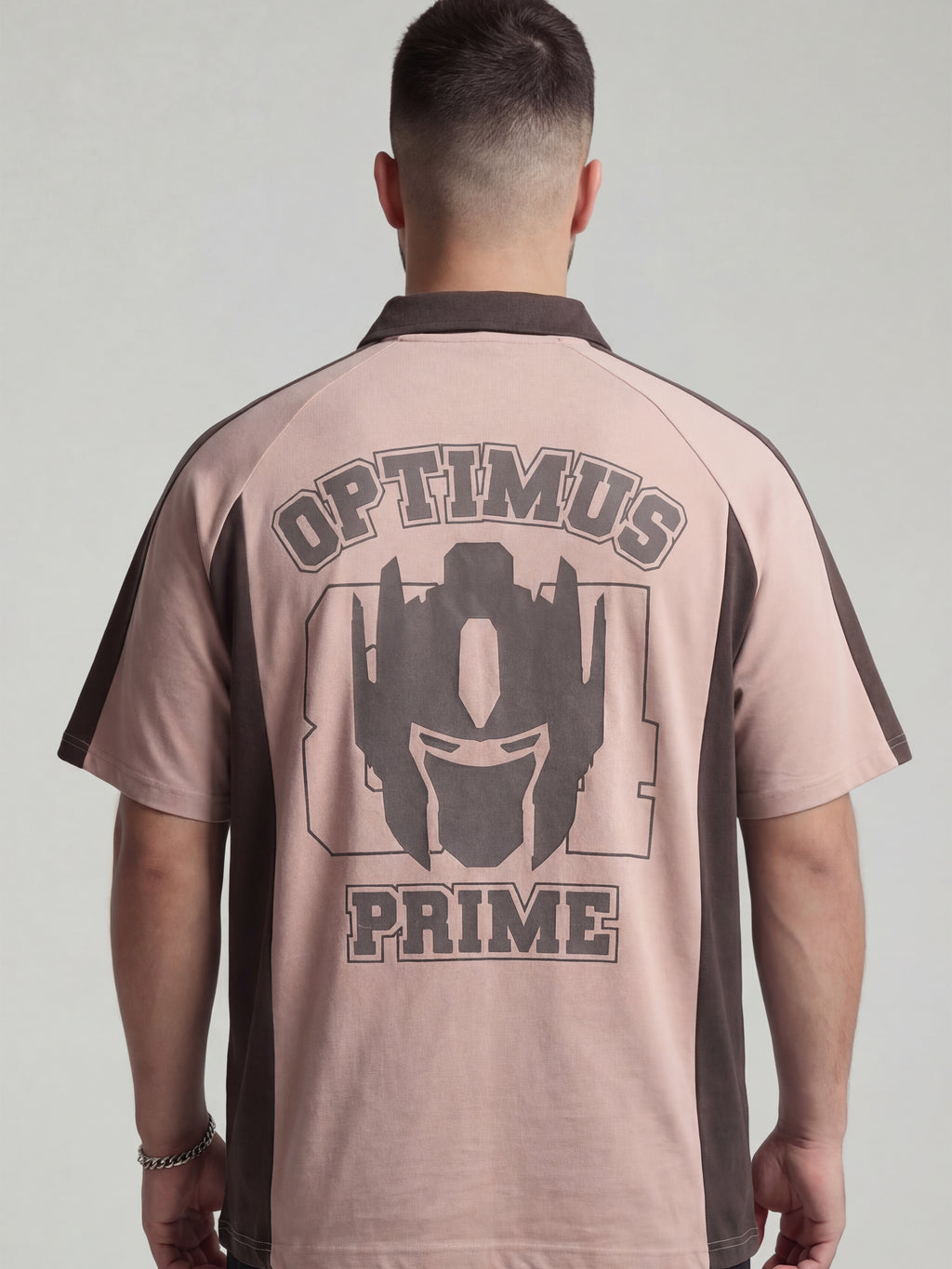Highlander Men Peach Transformers Printed Polo Collar T-Shirt - Peach - Image 3