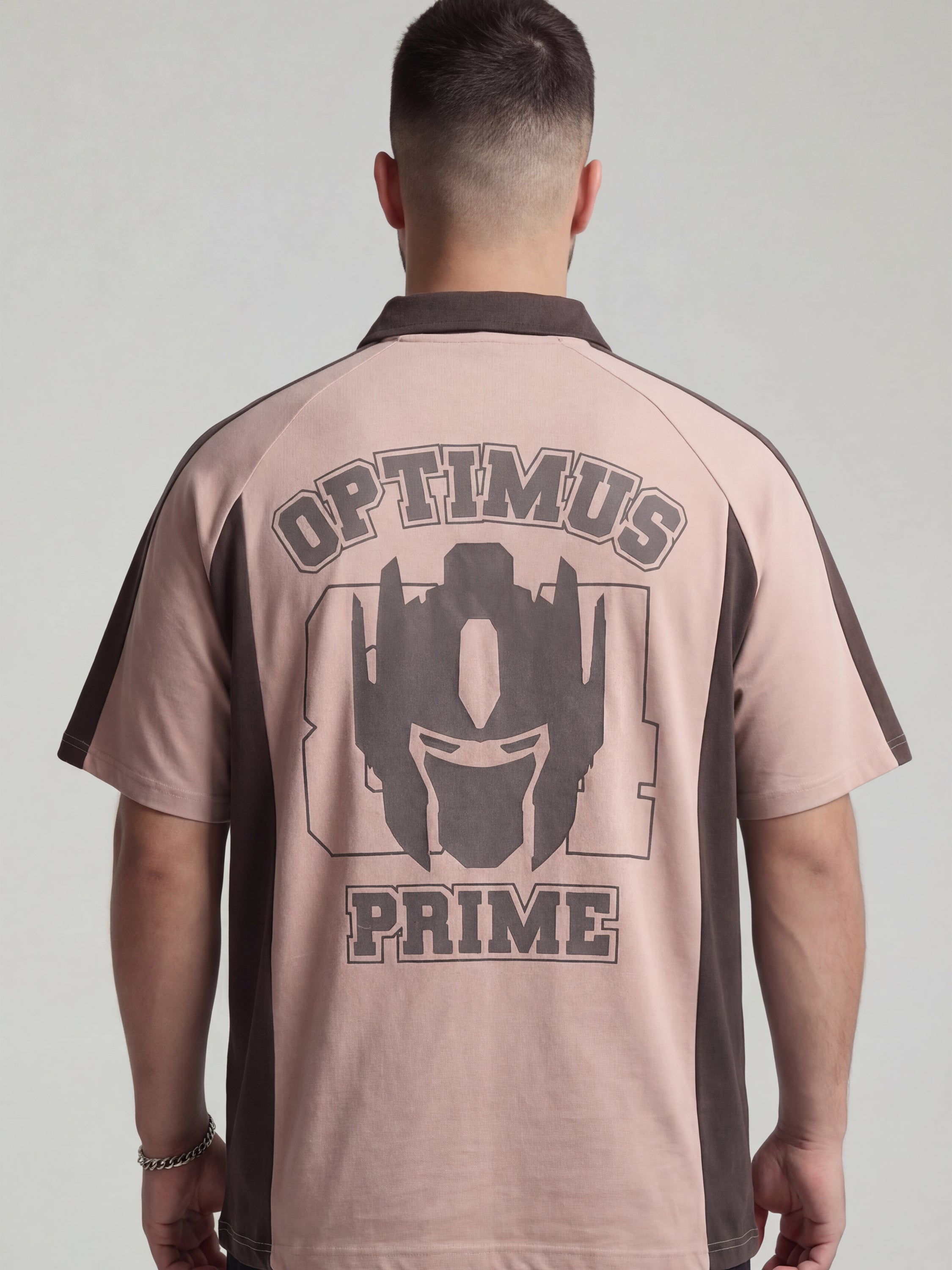 Highlander Men Peach Transformers Printed Polo Collar T-Shirt - Peach - Image 3