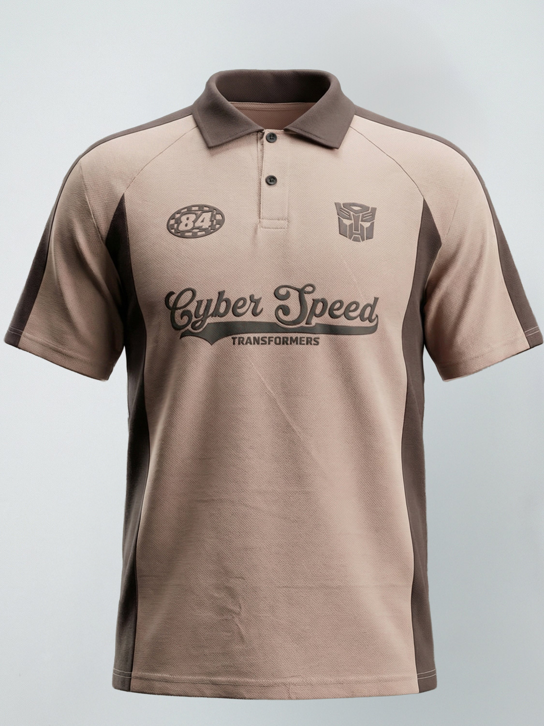 Highlander Men Peach Transformers Printed Polo Collar T-Shirt - Peach - Image 8