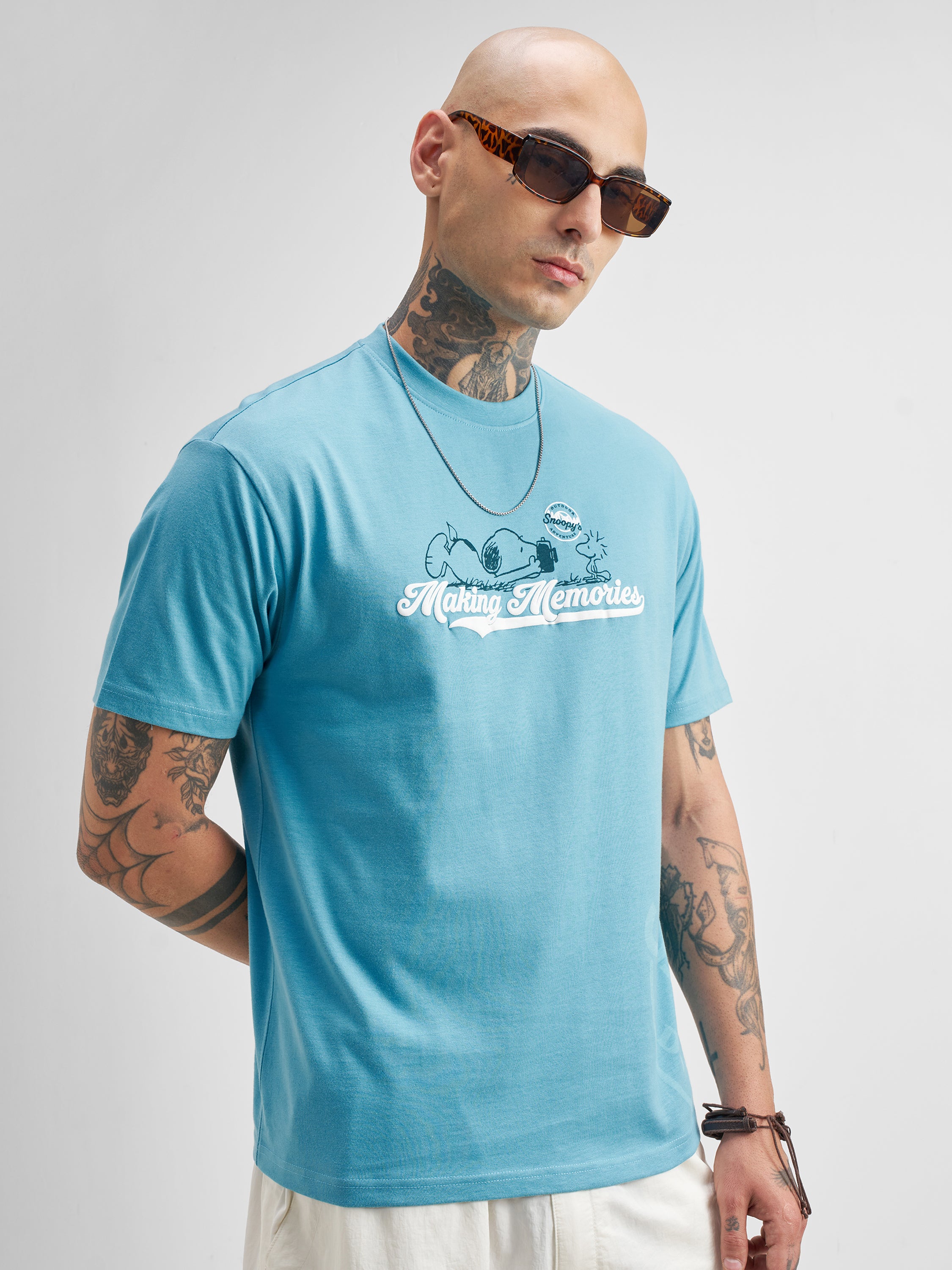 Highlander Men Blue Peanuts Printed Round Neck T-Shirt - Blue - Image 6