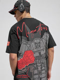 Highlander Men Black Transformers Printed Round Neck T-Shirt