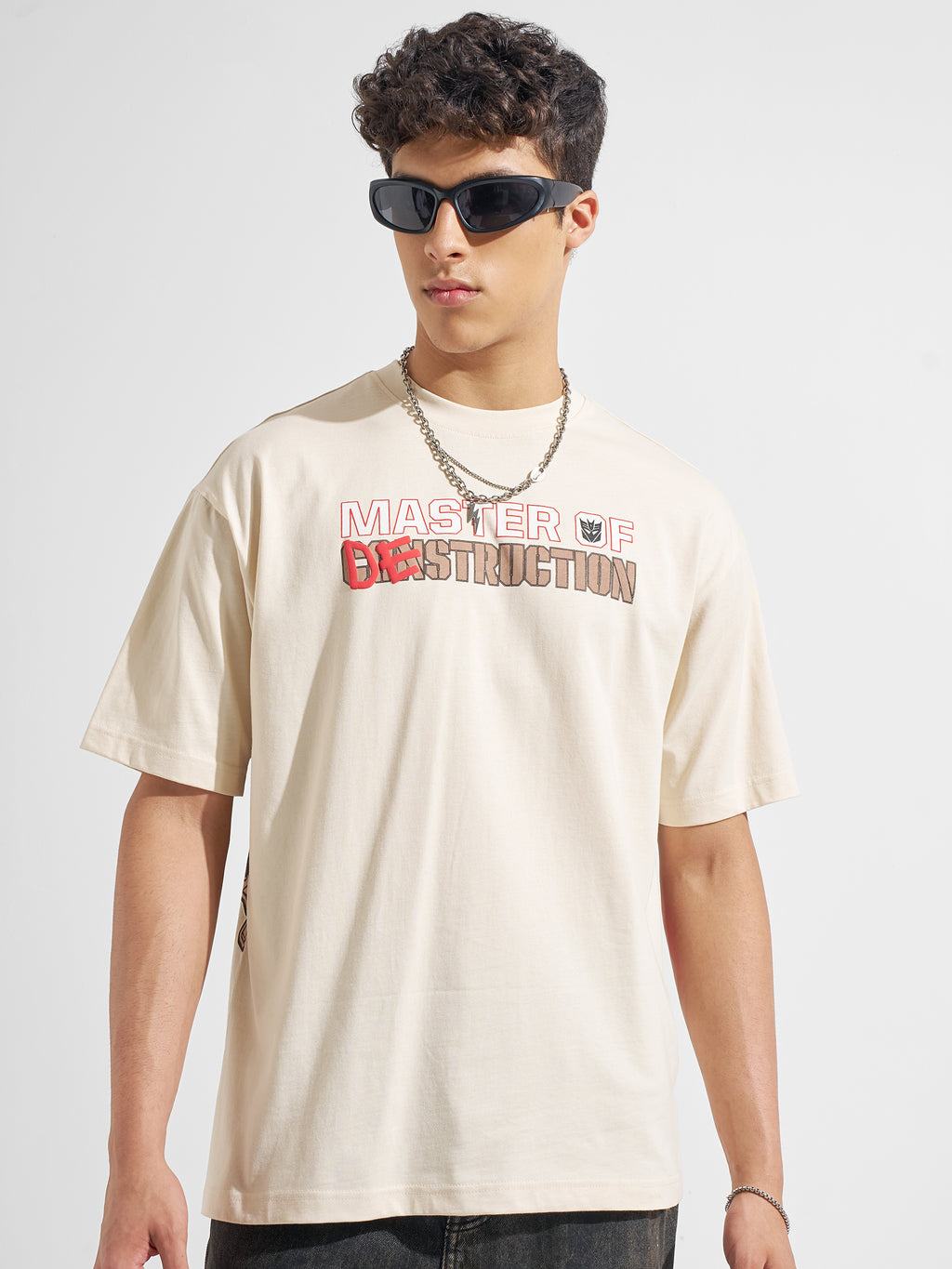 Highlander Men Beige Transformers Printed Round Neck T-Shirt