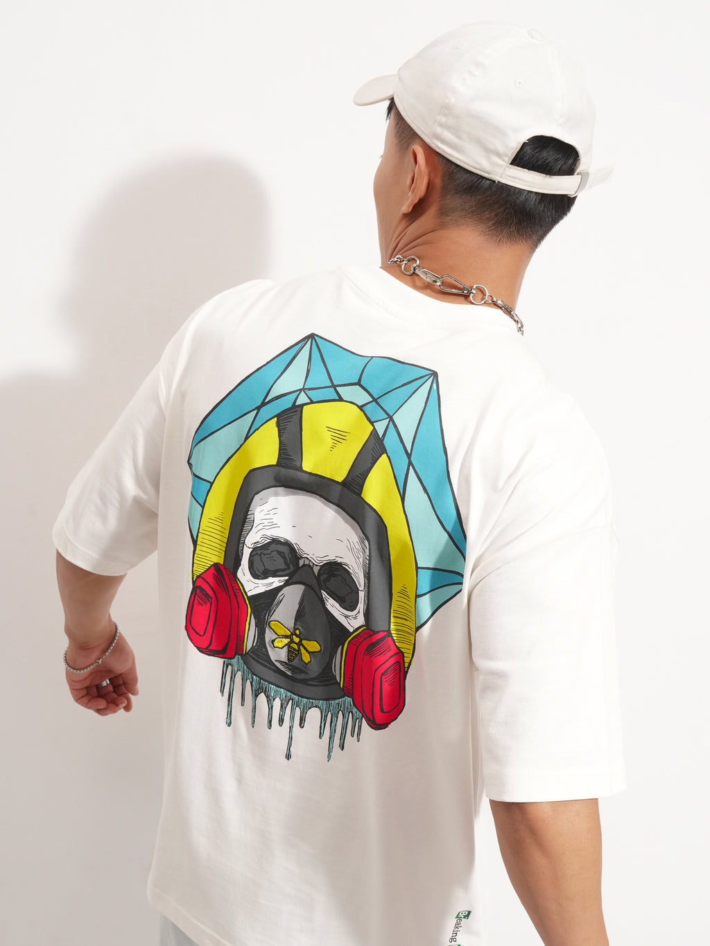 Highlander Men Off White Breaking Bad Printed Round Neck Oversized Fit T-Shirt - Off White - Image 1