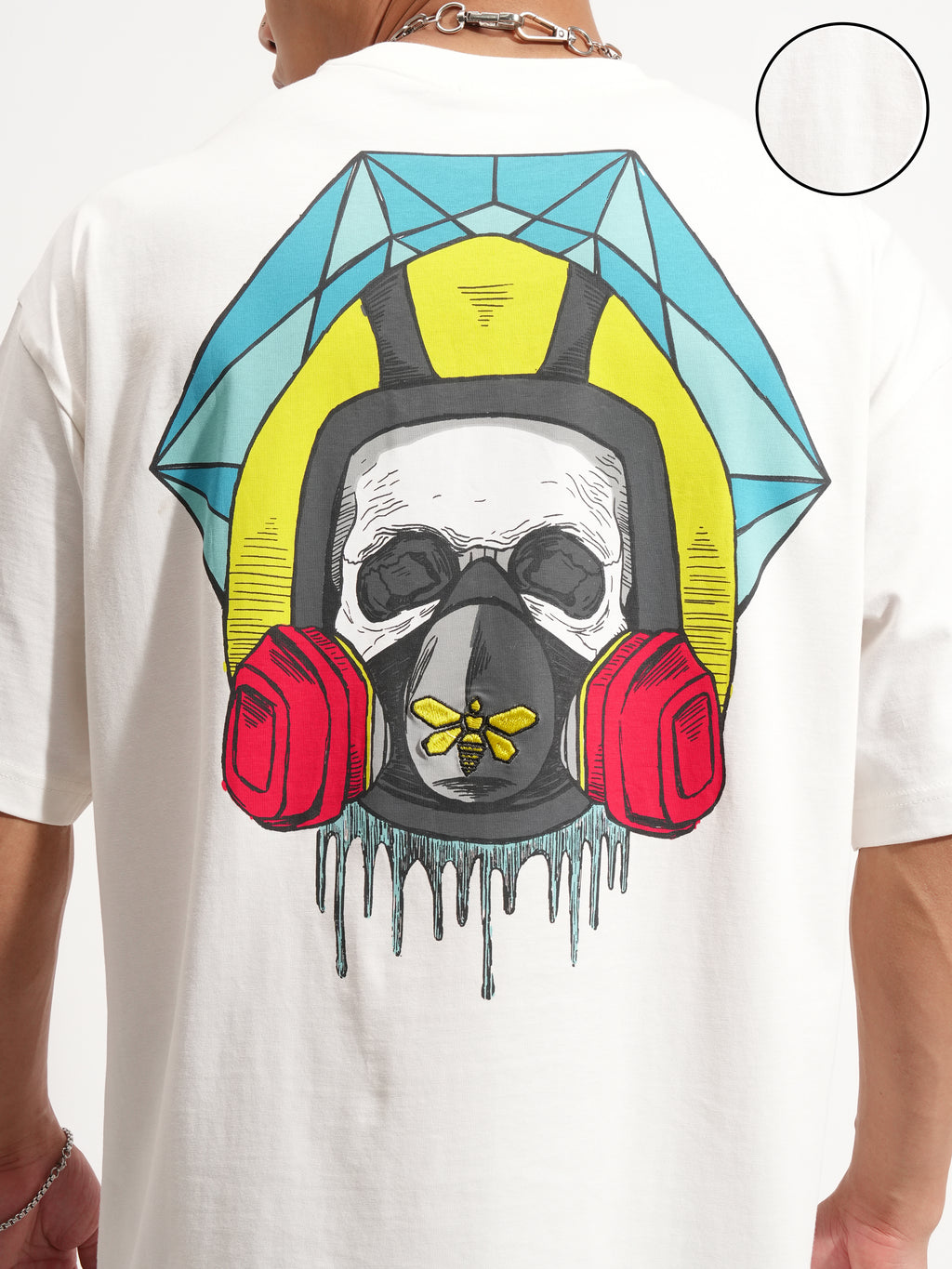 Highlander Men Off White Breaking Bad Printed Round Neck Oversized Fit T-Shirt - Off White - Image 5