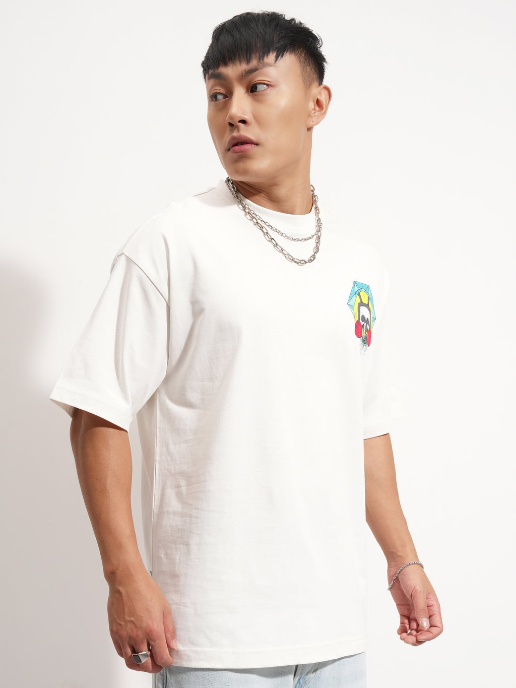 Highlander Men Off White Breaking Bad Printed Round Neck Oversized Fit T-Shirt - Off White - Image 6