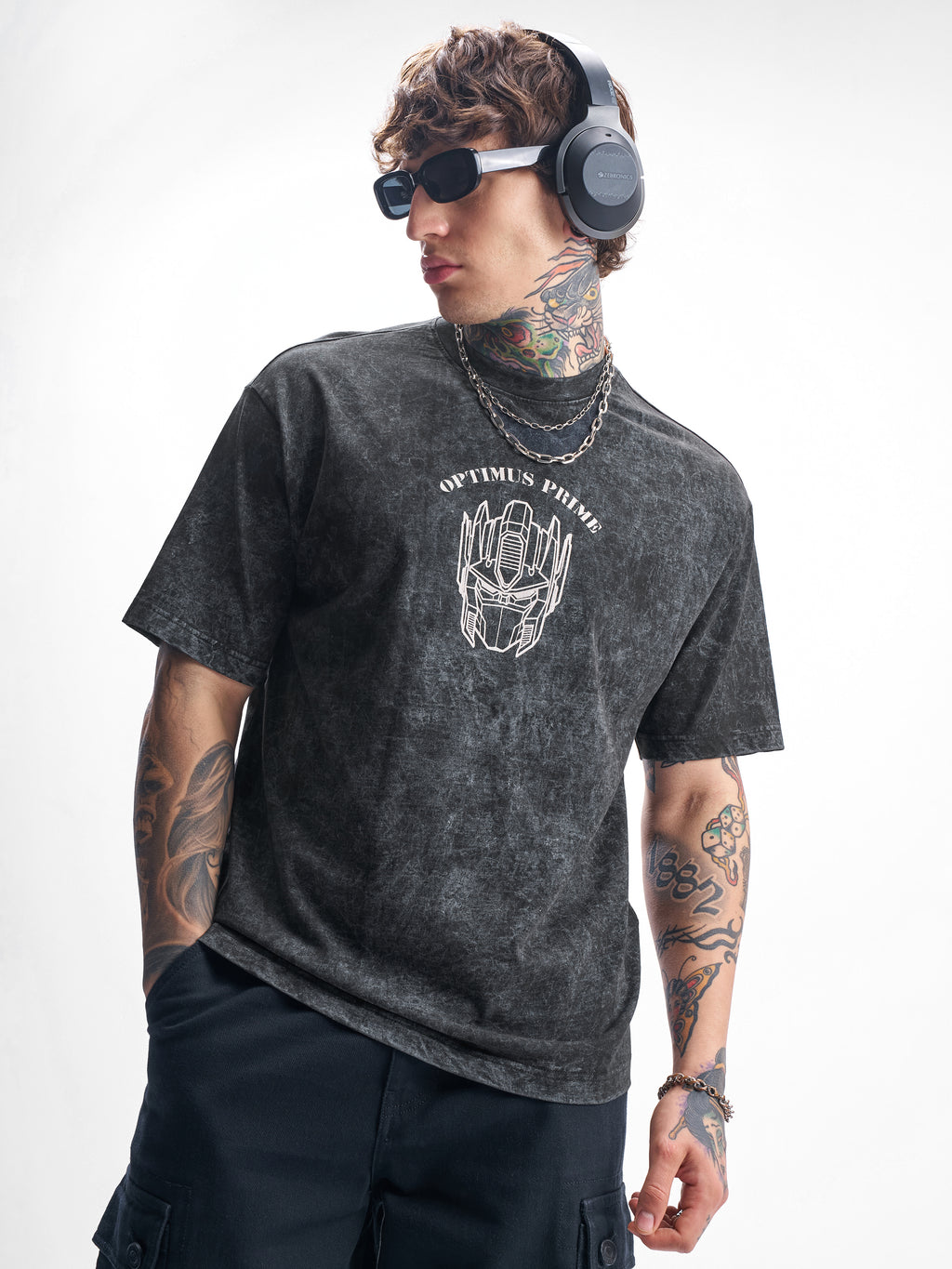 Highlander Men Black Transformers Printed Round Neck T-Shirt - Black - Image 3