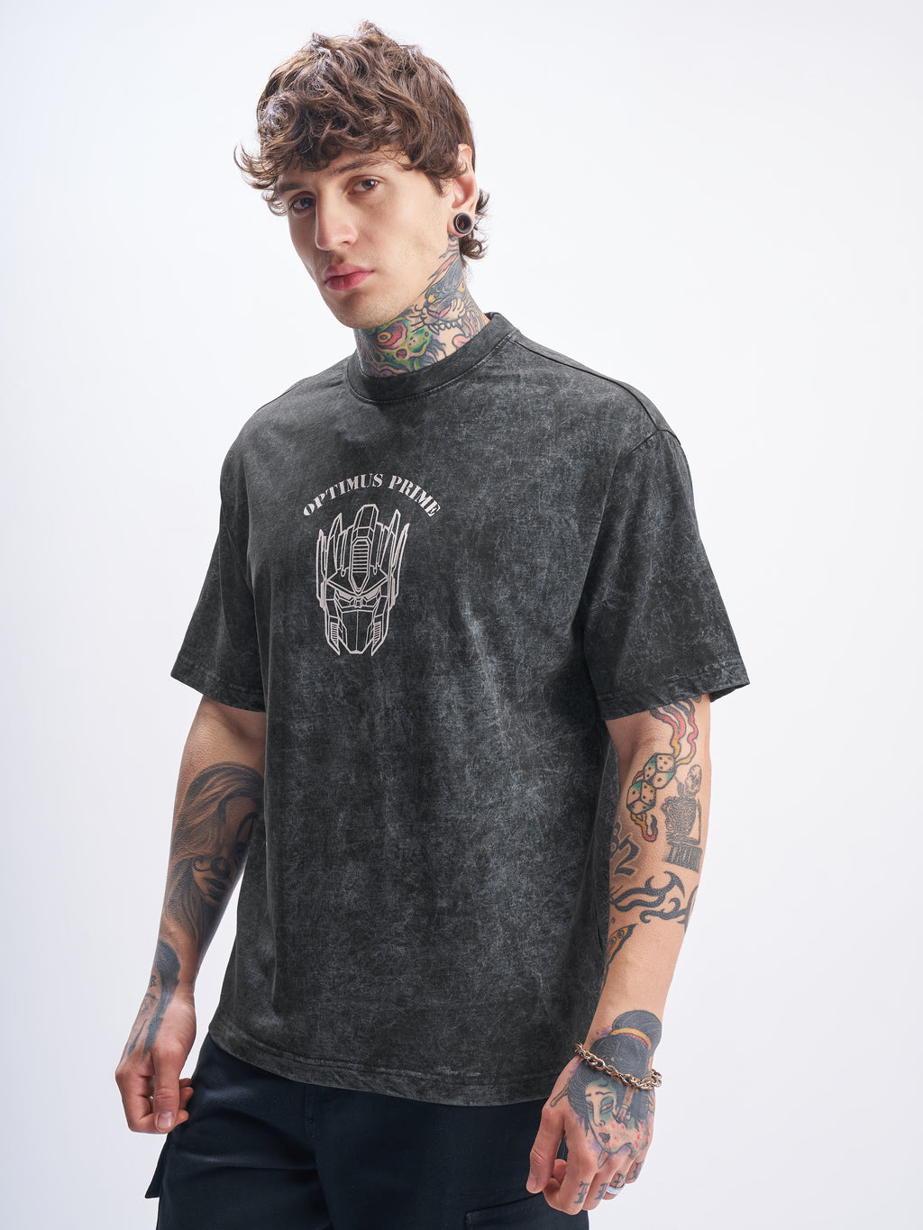 Highlander Men Black Transformers Printed Round Neck T-Shirt - Black - Image 4