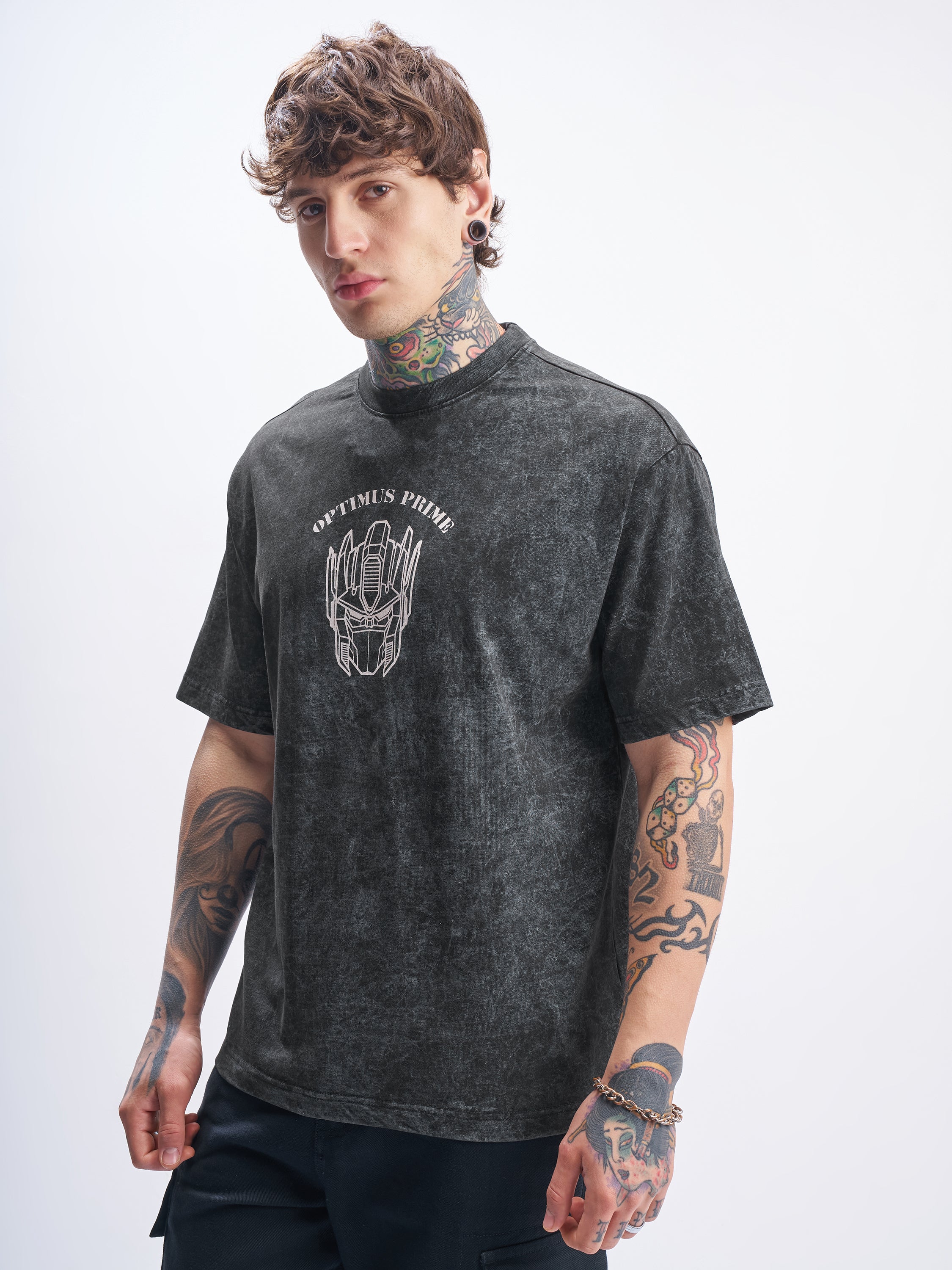 Highlander Men Black Transformers Printed Round Neck T-Shirt - Black - Image 4
