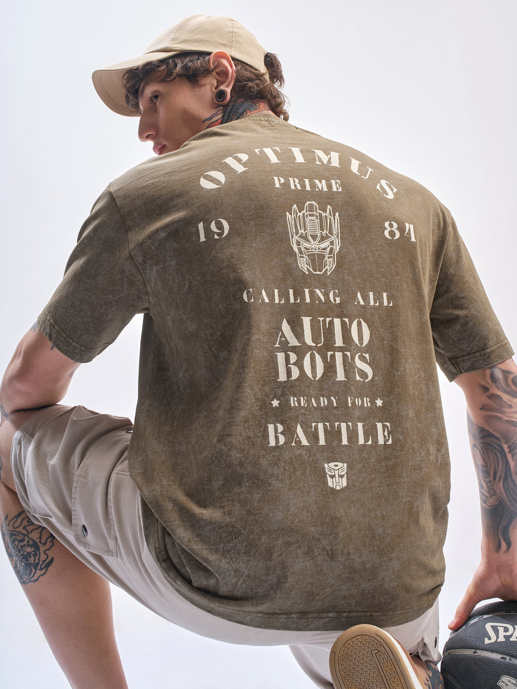 Highlander Men Khaki Transformers Printed Round Neck T-Shirt - Khaki - Image 1