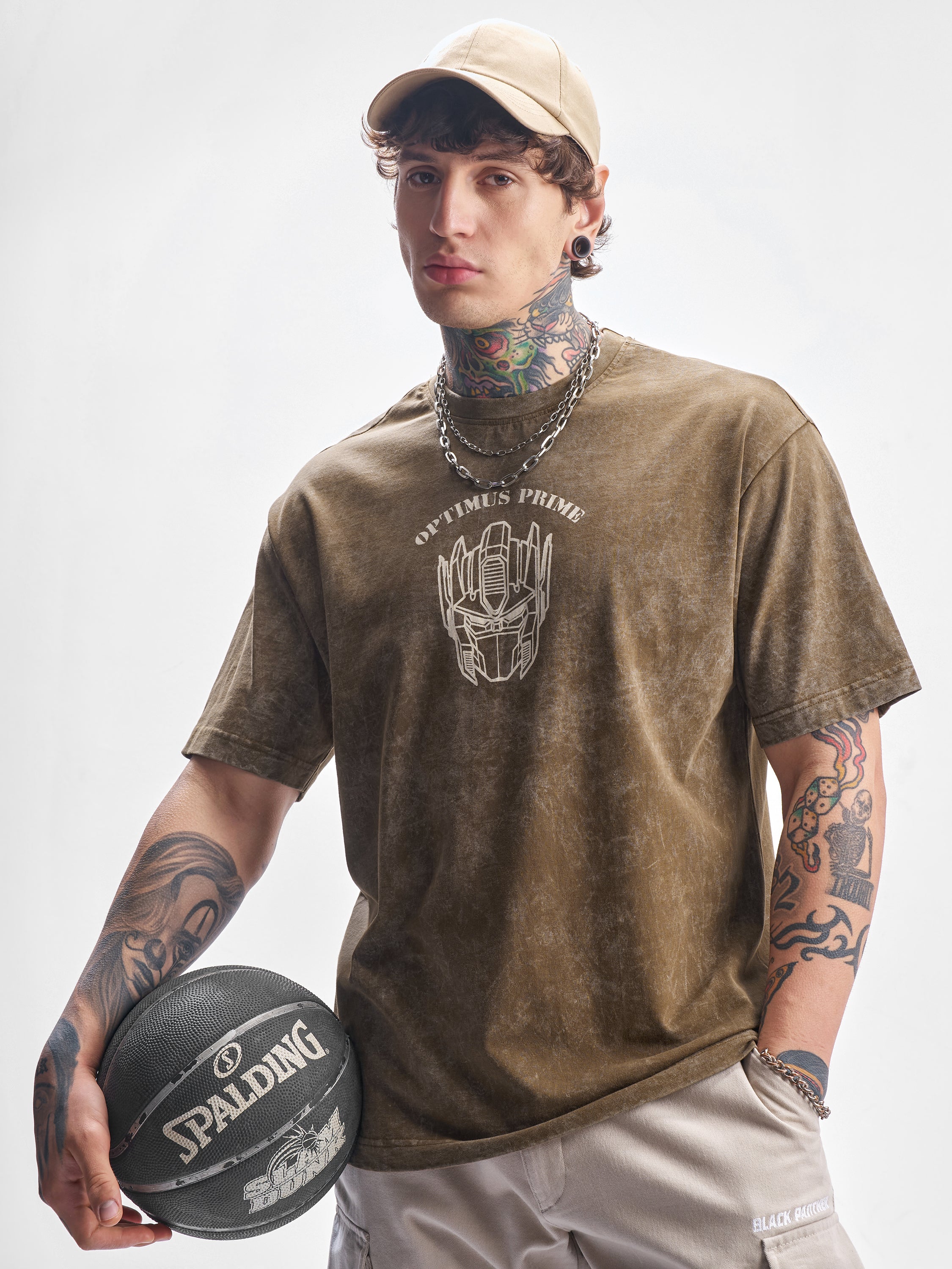 Highlander Men Khaki Transformers Printed Round Neck T-Shirt - Khaki - Image 3