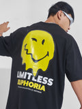 Highlander Men Black SmileyWorld® Printed Round Neck Oversized Fit T-Shirt - Black - Image 1