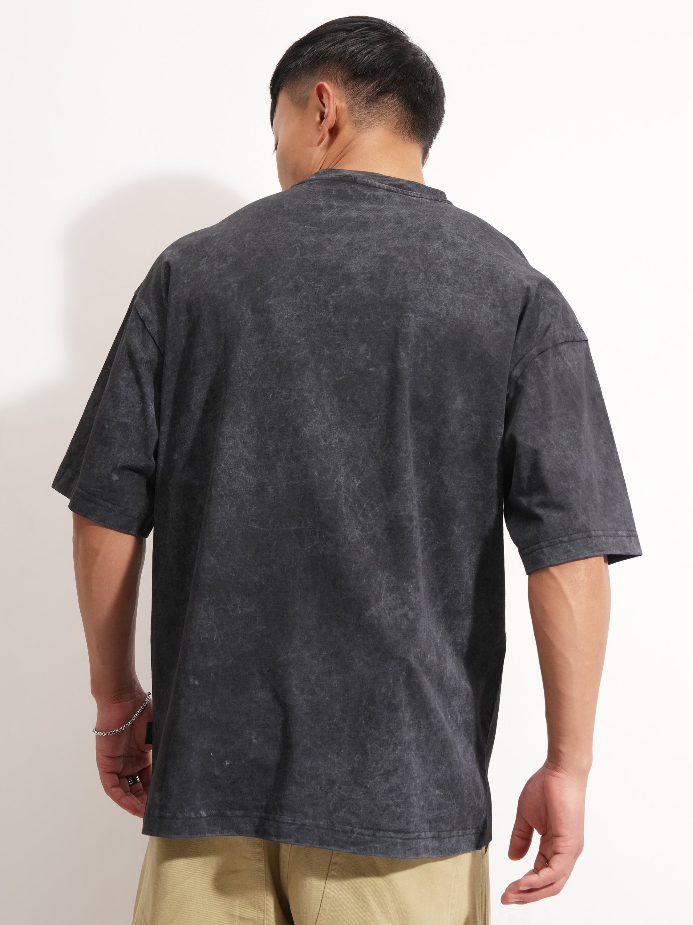 Highlander Men Black Transformers Printed Round Neck Oversized Fit T-Shirt - Black - Image 3