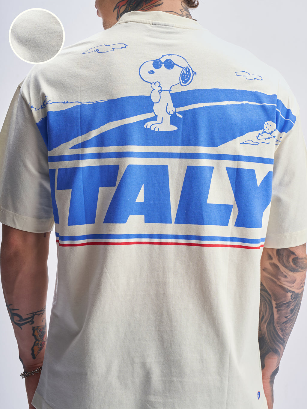 Highlander Men Beige Peanuts Printed Round Neck Oversized Fit T-Shirt - Beige - Image 5