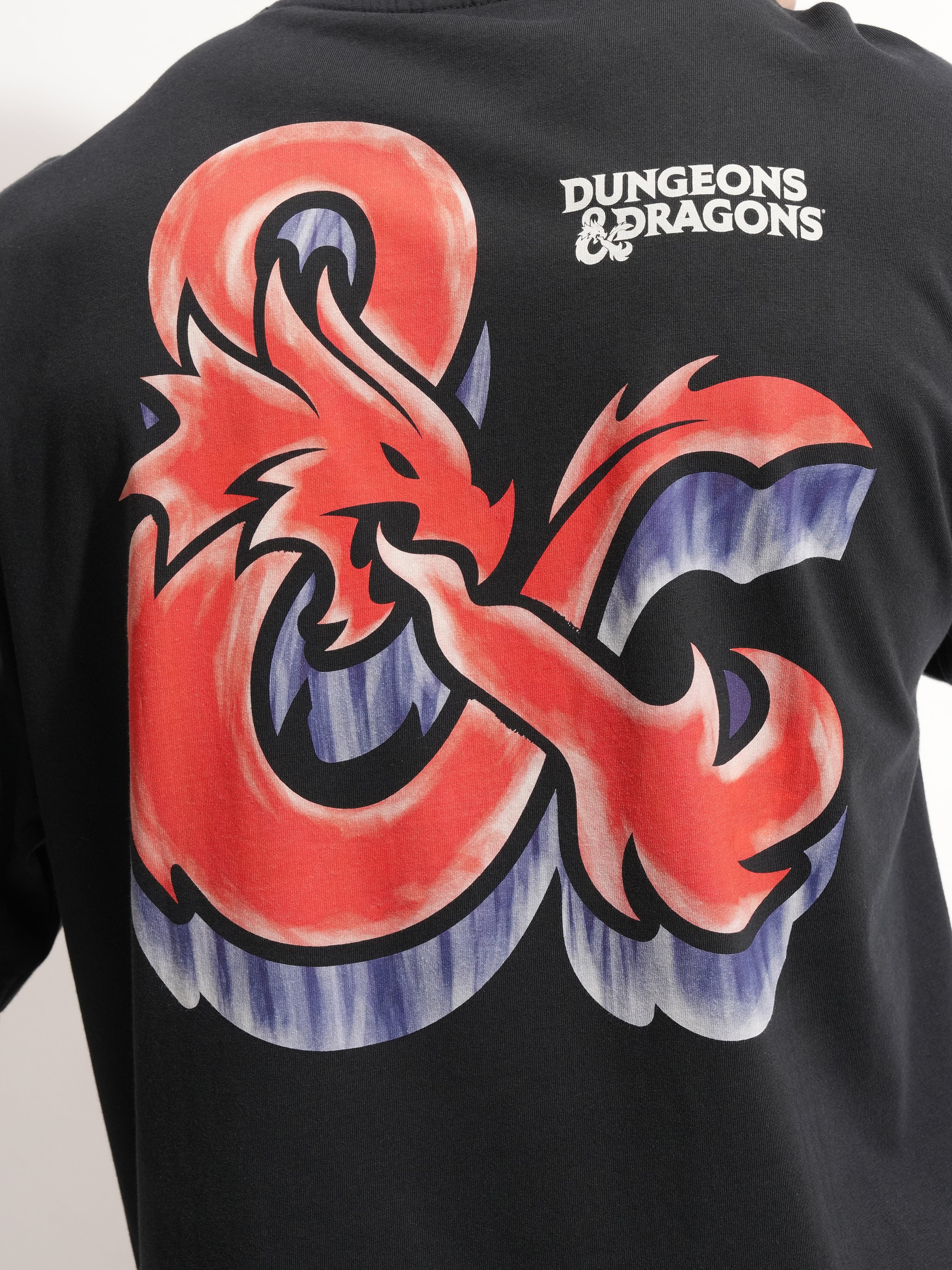 Highlander Men Black Dungeons And Dragons Printed Round Neck Oversized Fit T-Shirt - Black - Image 7