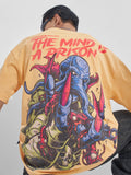 Highlander Men Yellow Dungeons And Dragons Printed Round Neck Oversized Fit T-Shirt - Yellow - Image 1
