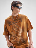 Highlander Men Rust Dungeons And Dragons Printed Round Neck Oversized Fit T-Shirt - Rust - Image 1
