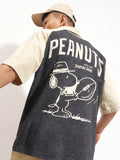 Highlander Men Black Peanuts Printed Polo Collar T-Shirt - Black - Image 1